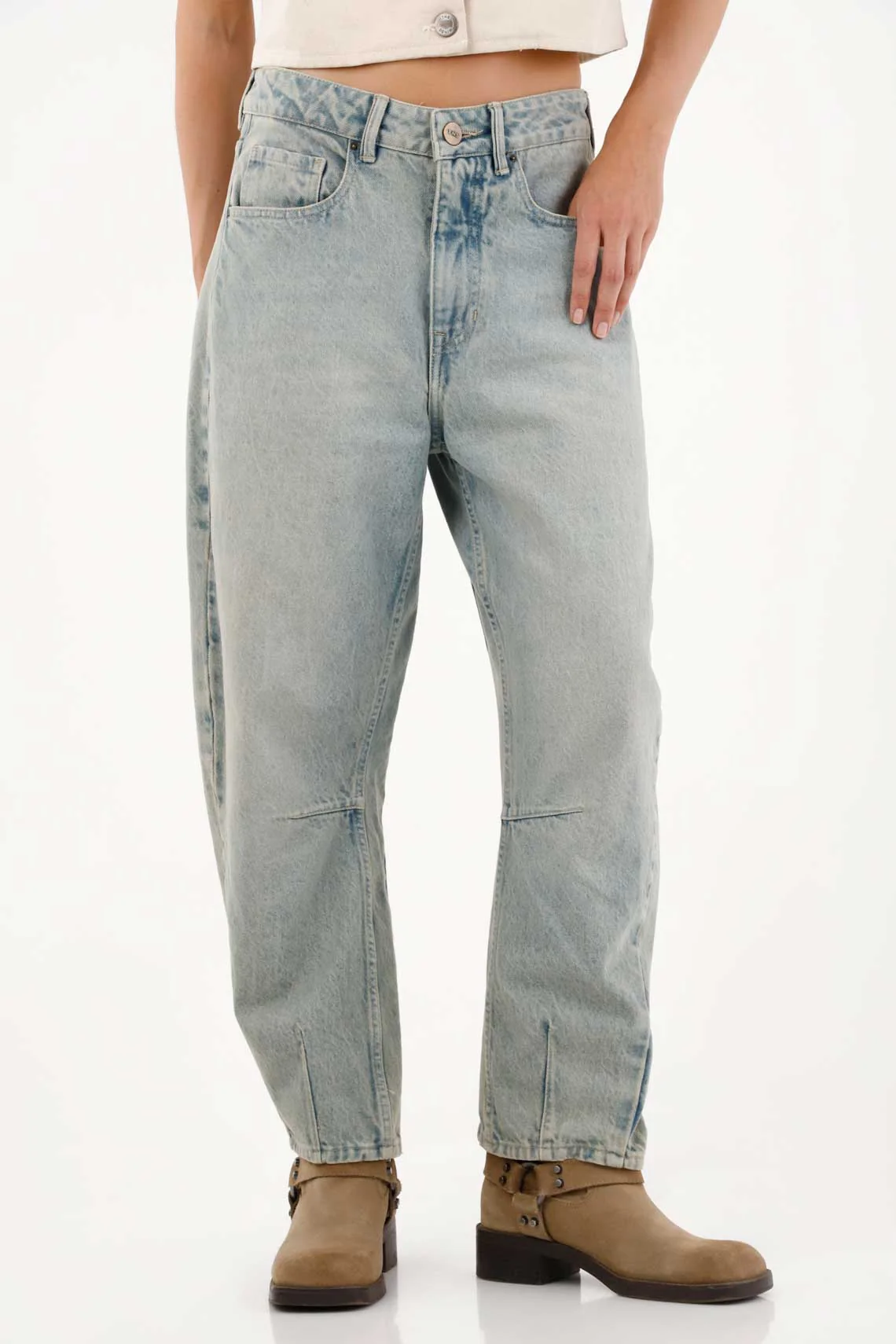 Women's Blue Horseshoe Five-Pocket Jeans