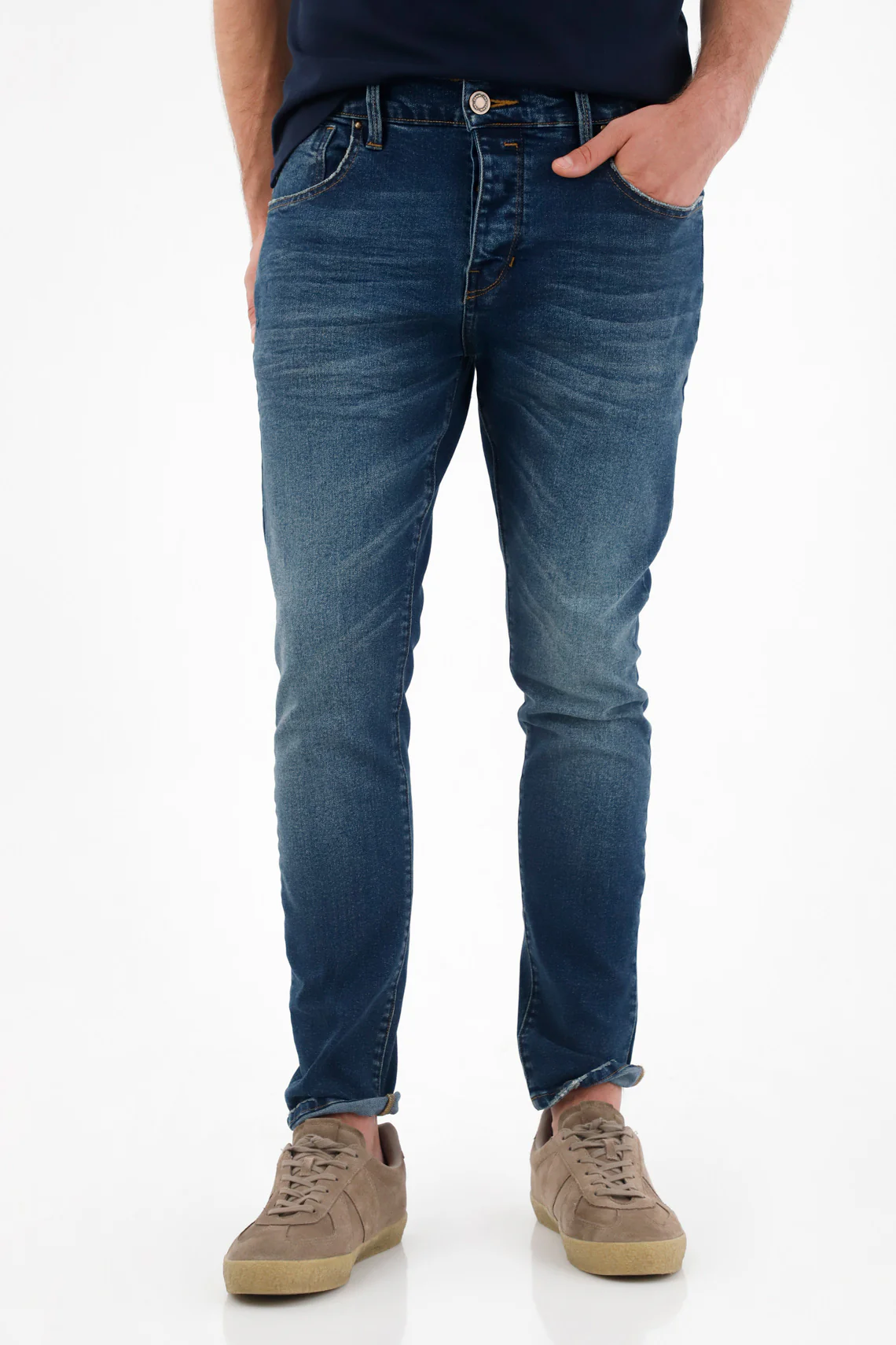 Men's Medium Rise Blue Skinny Jeans