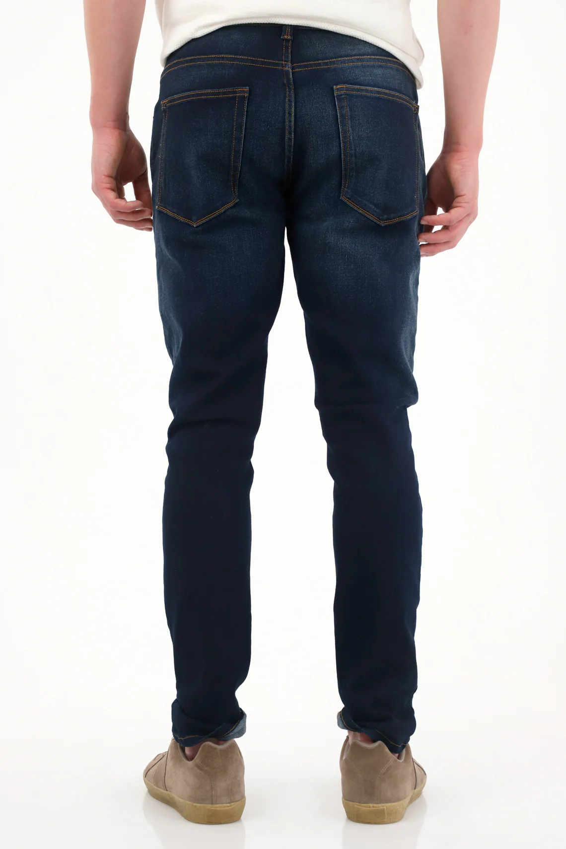 Men's Dark Blue Medium Rise Super Skinny Jeans - Image 2