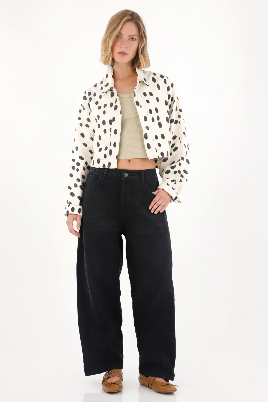 Black low rise Horseshoe jeans for women