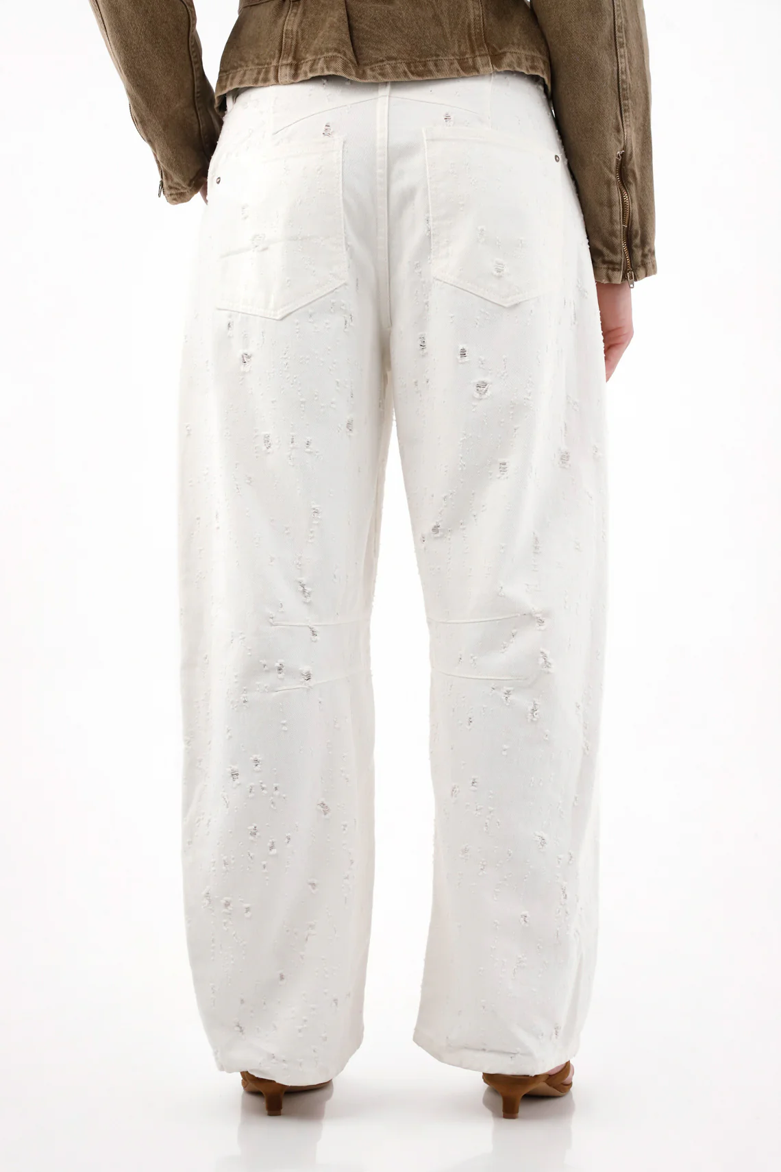 Women's Low-Rise Raw Horseshoe Jeans - Image 4