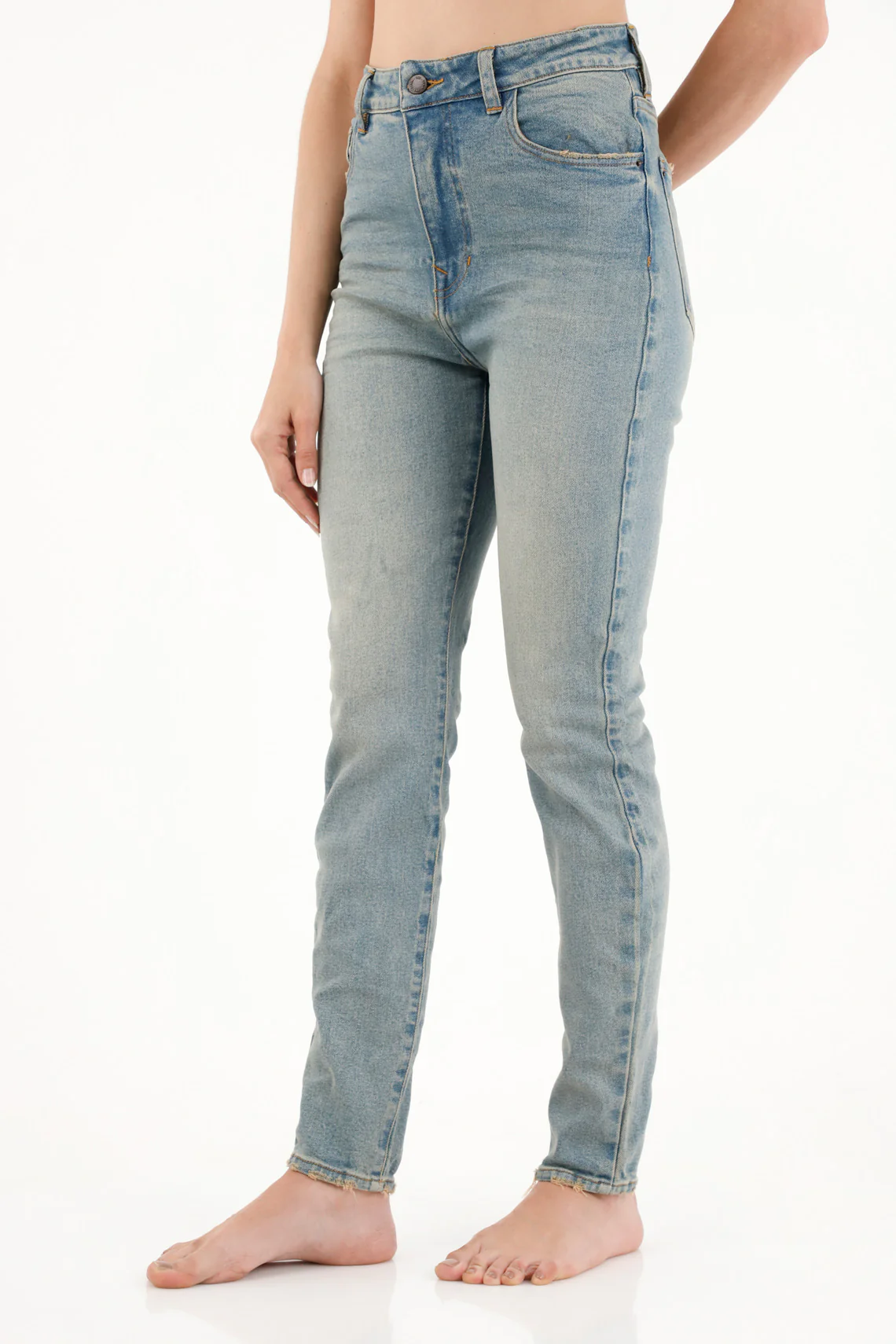 Women's Mid-Rise Super Slim Blue Jeans - Image 2