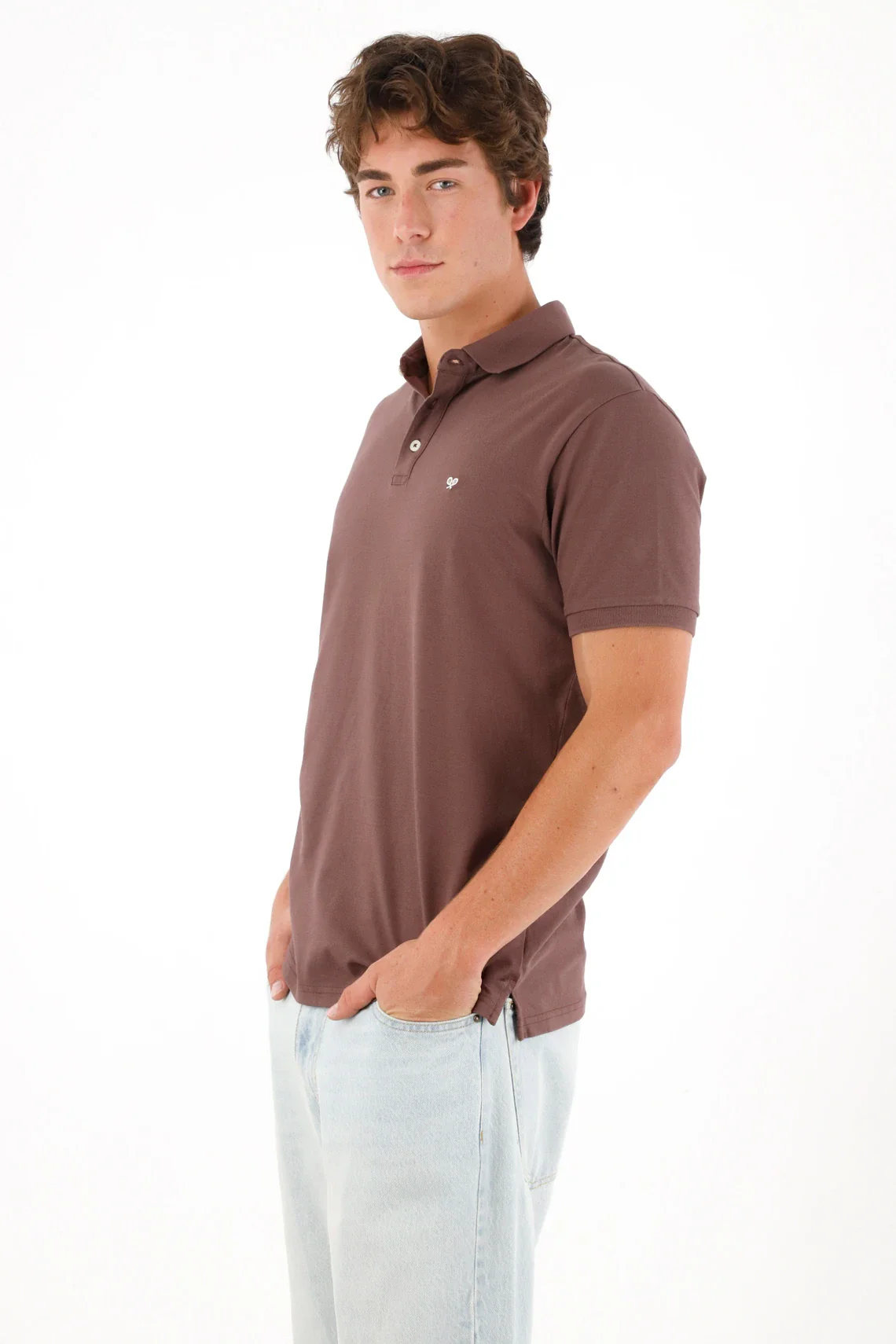 Brown Polo with Mini Racket for Men - Image 4