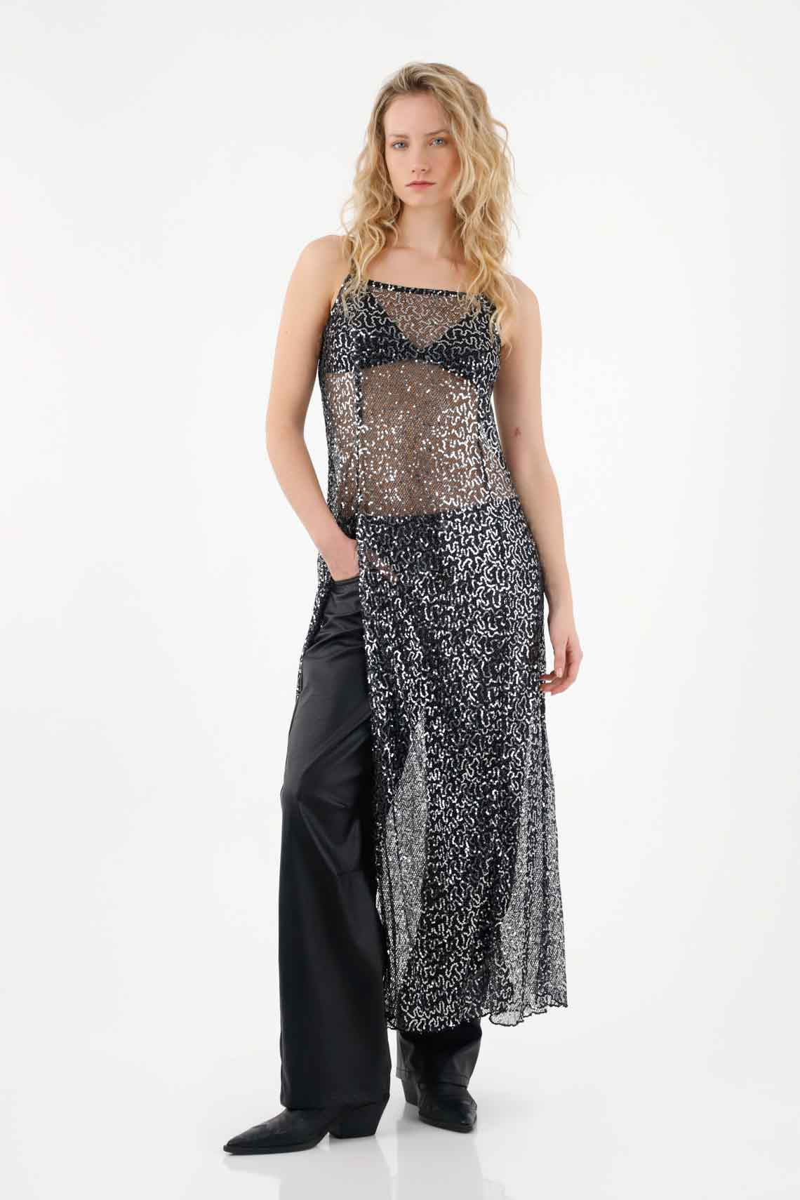 Black Sequin Cover Up for Women
