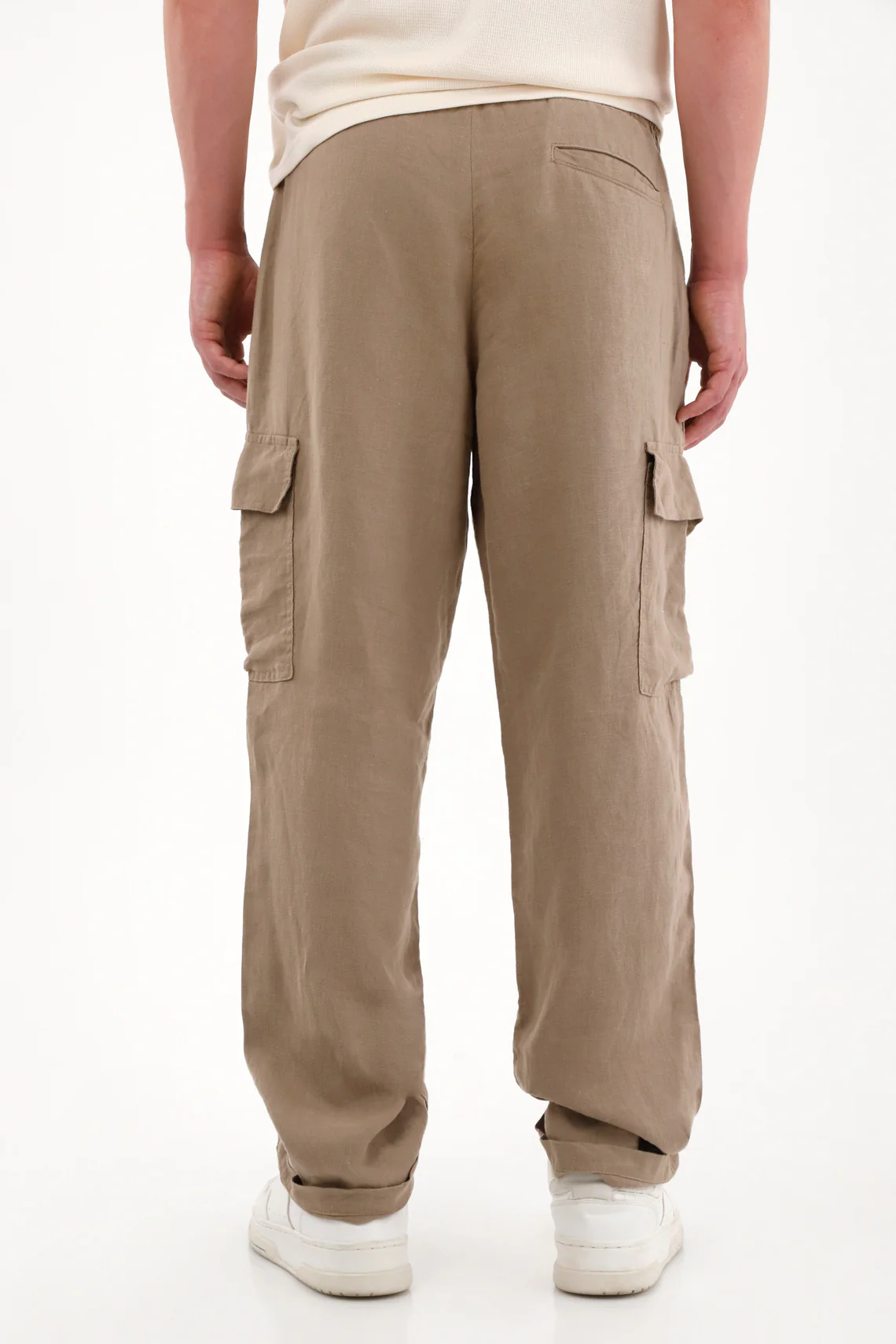 Men's Straight Leg Brown 100% Linen Pants - Image 4