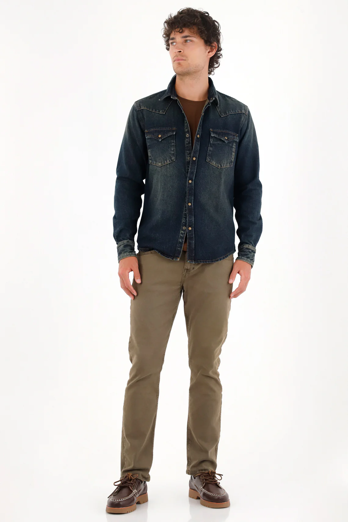 Men's Green Medium Rise Nudy Pants
