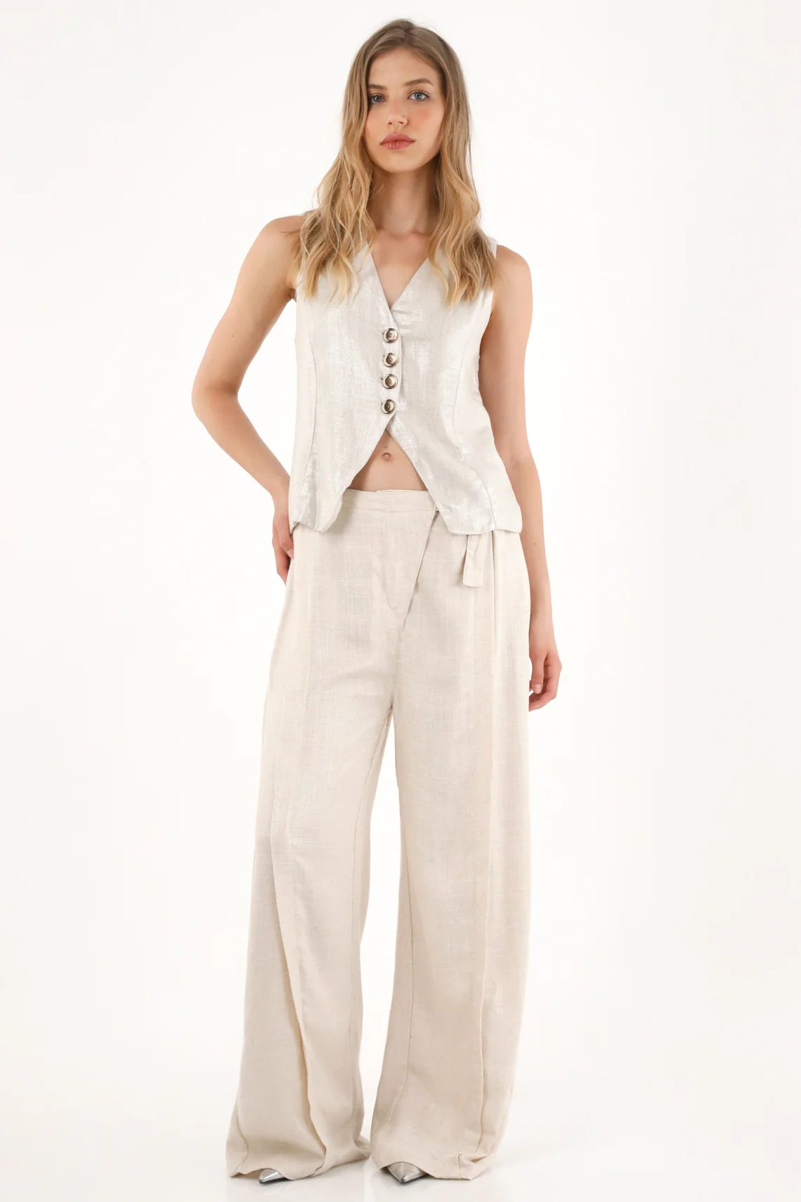 Women’s Grey Wide Leg Pants - Image 2