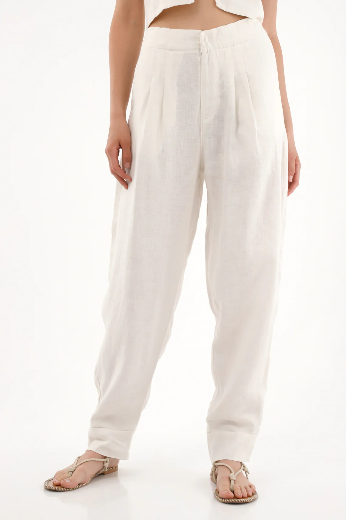 Women's 100% Linen Chino Pants - Image 2