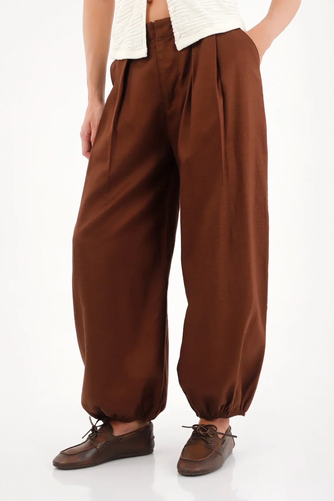 Brown Harem Pants for Women - Image 2
