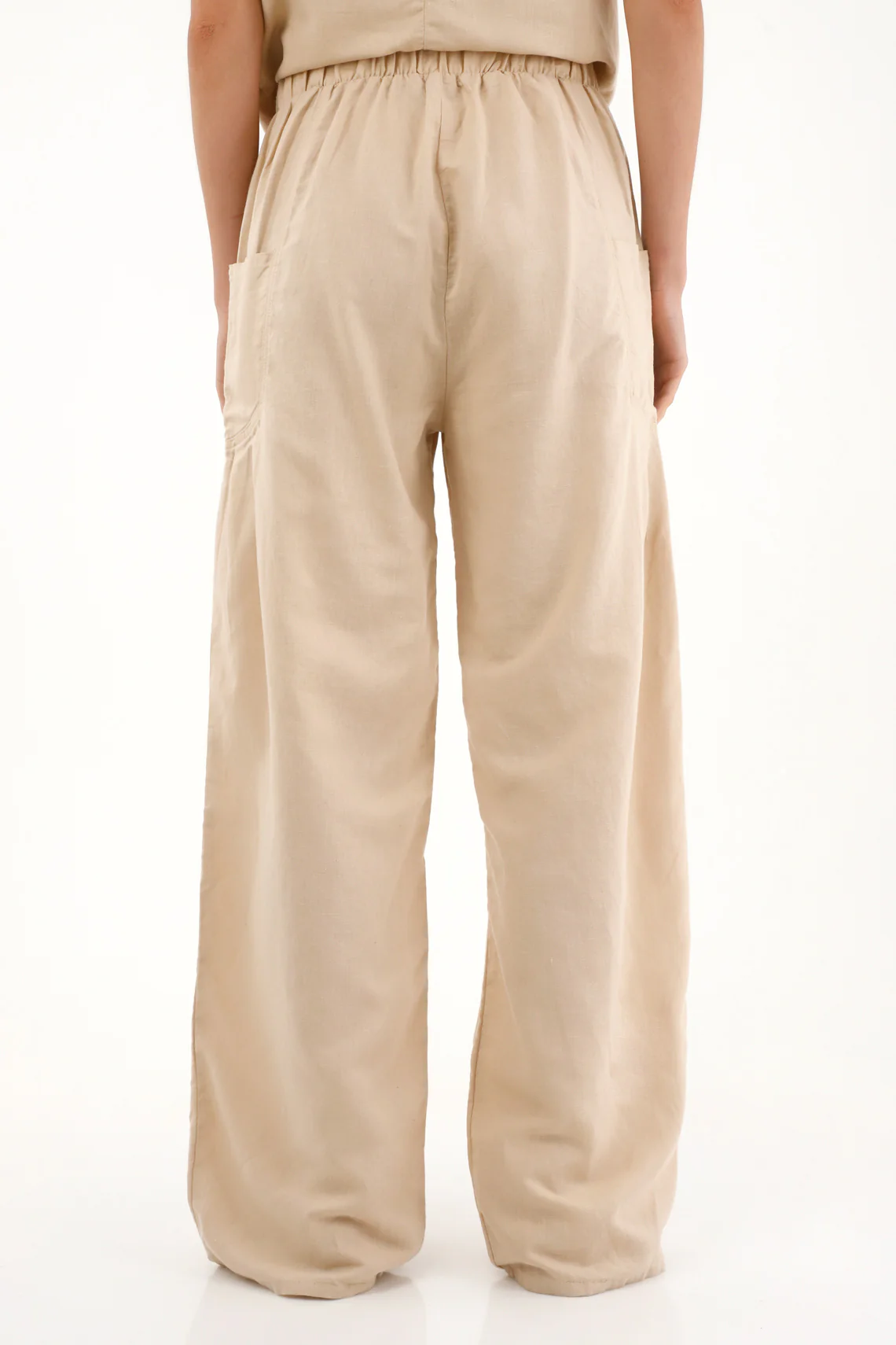 Women's Cream Wide Leg Pants - Image 4