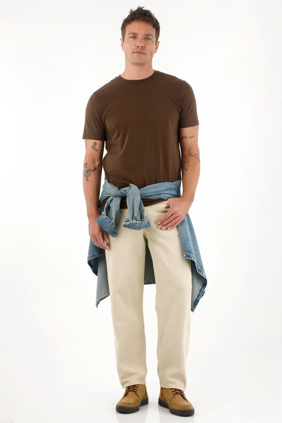 Loose Pants in Crudo Bull Denim for Men - Image 2