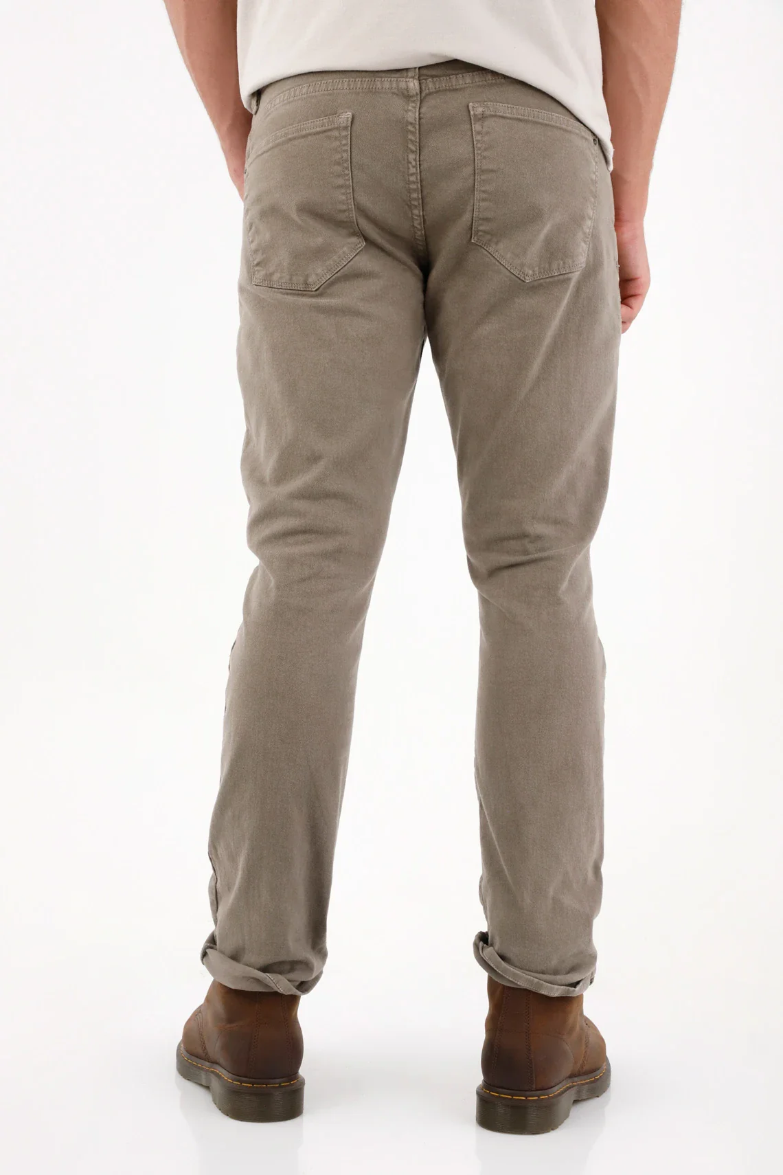 Gray Straight Leg Five Pocket Pants for Men - Image 5