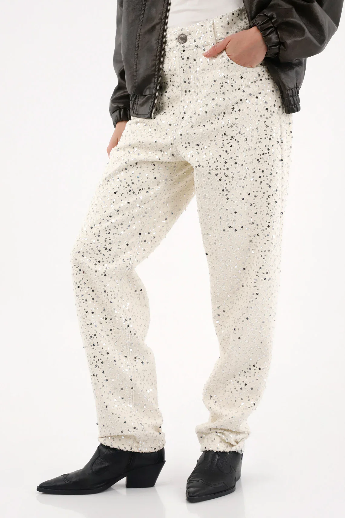 Straight Pants with Shine for Women - Image 3