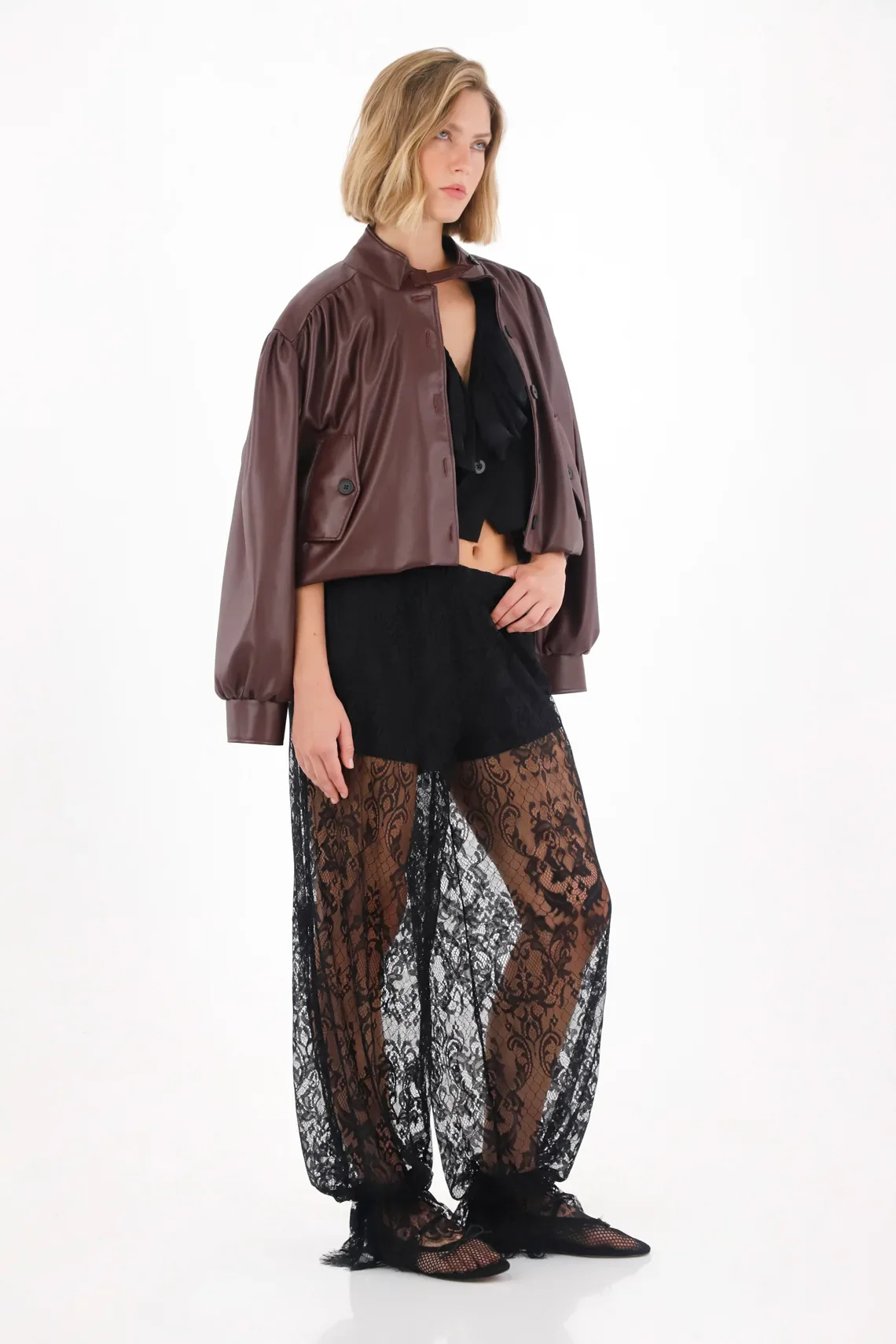 Black Blonda Fabric Pants for Women - Image 2