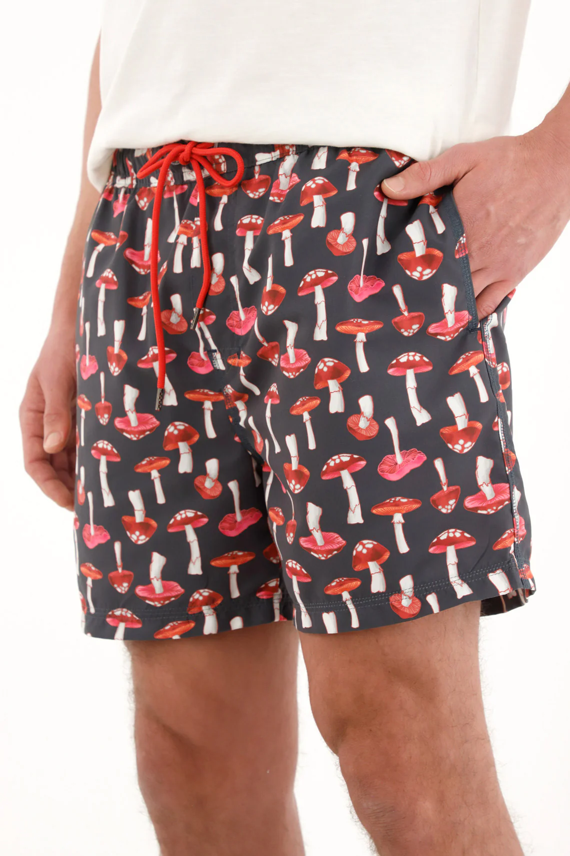 Multicolor Mushroom Print Swim Shorts for Men - Image 2