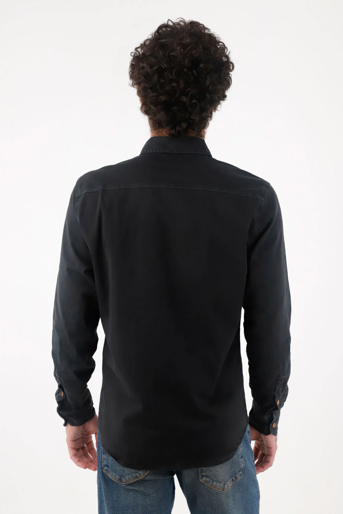 Shirt in denim with pockets black for men - Image 5