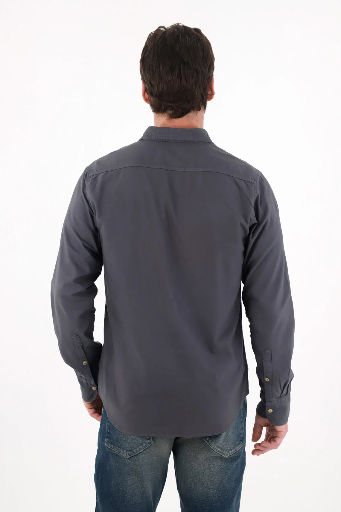 Classic Long Sleeve Shirt in Blue for Men - Image 4