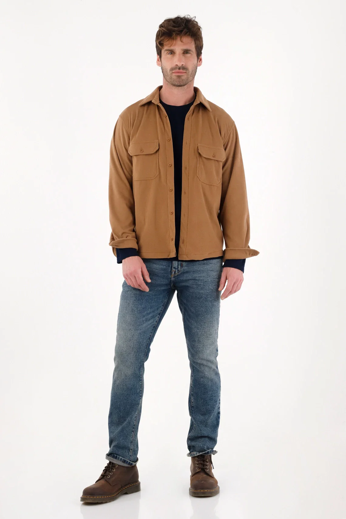 Classic Shirt with Brown Button Fit for Men - Image 2