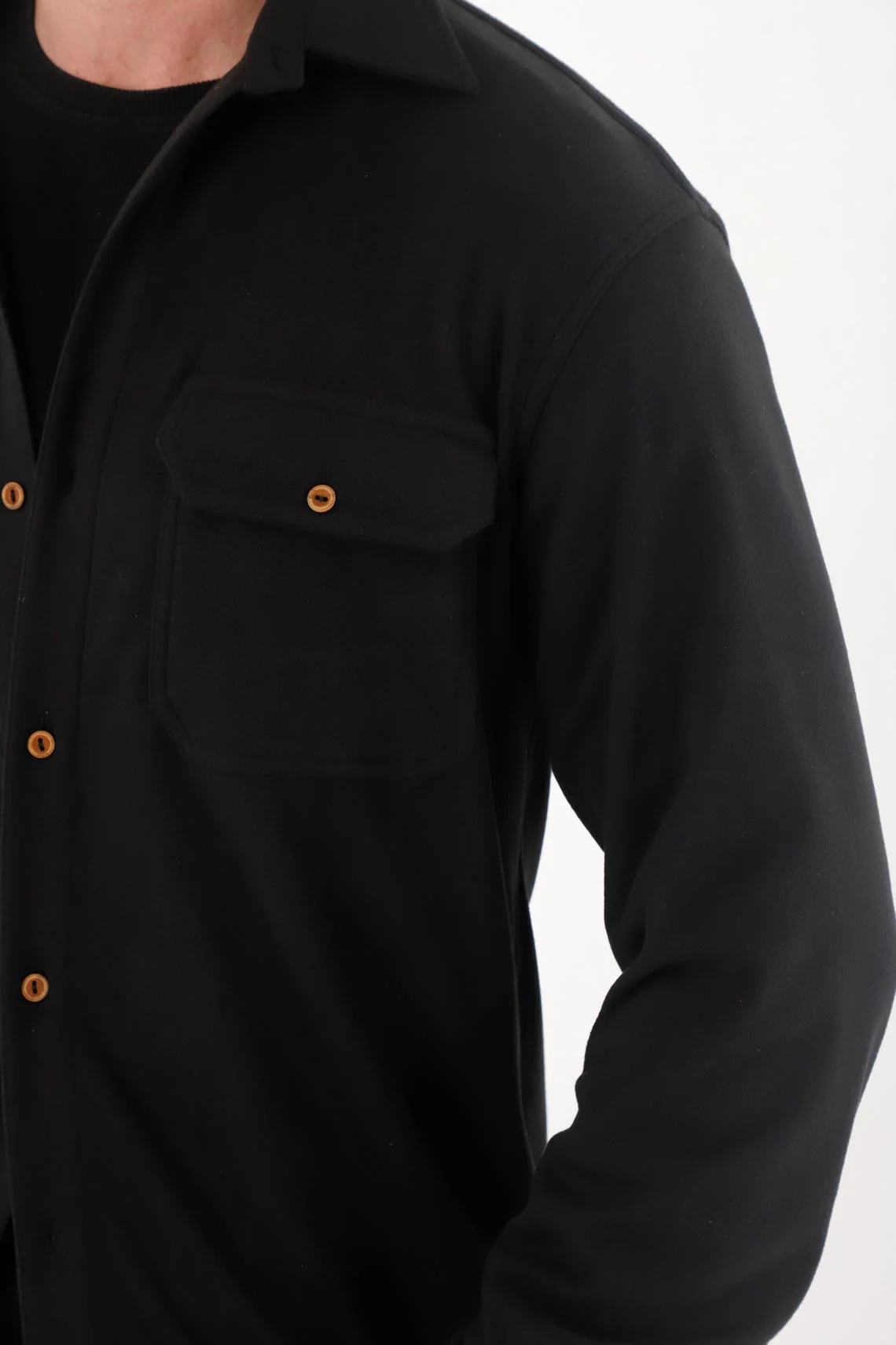 Black Classic Collar Shirt for Men - Image 3