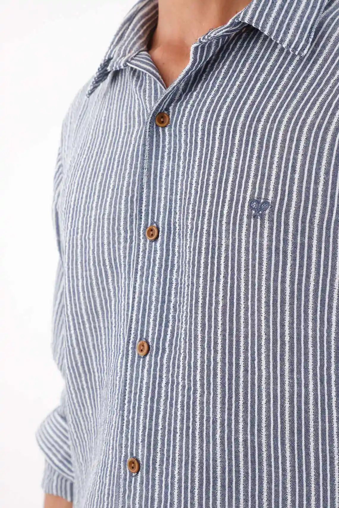 Shirt for Men in Blue Polyester with Relaxed Fit - Image 5