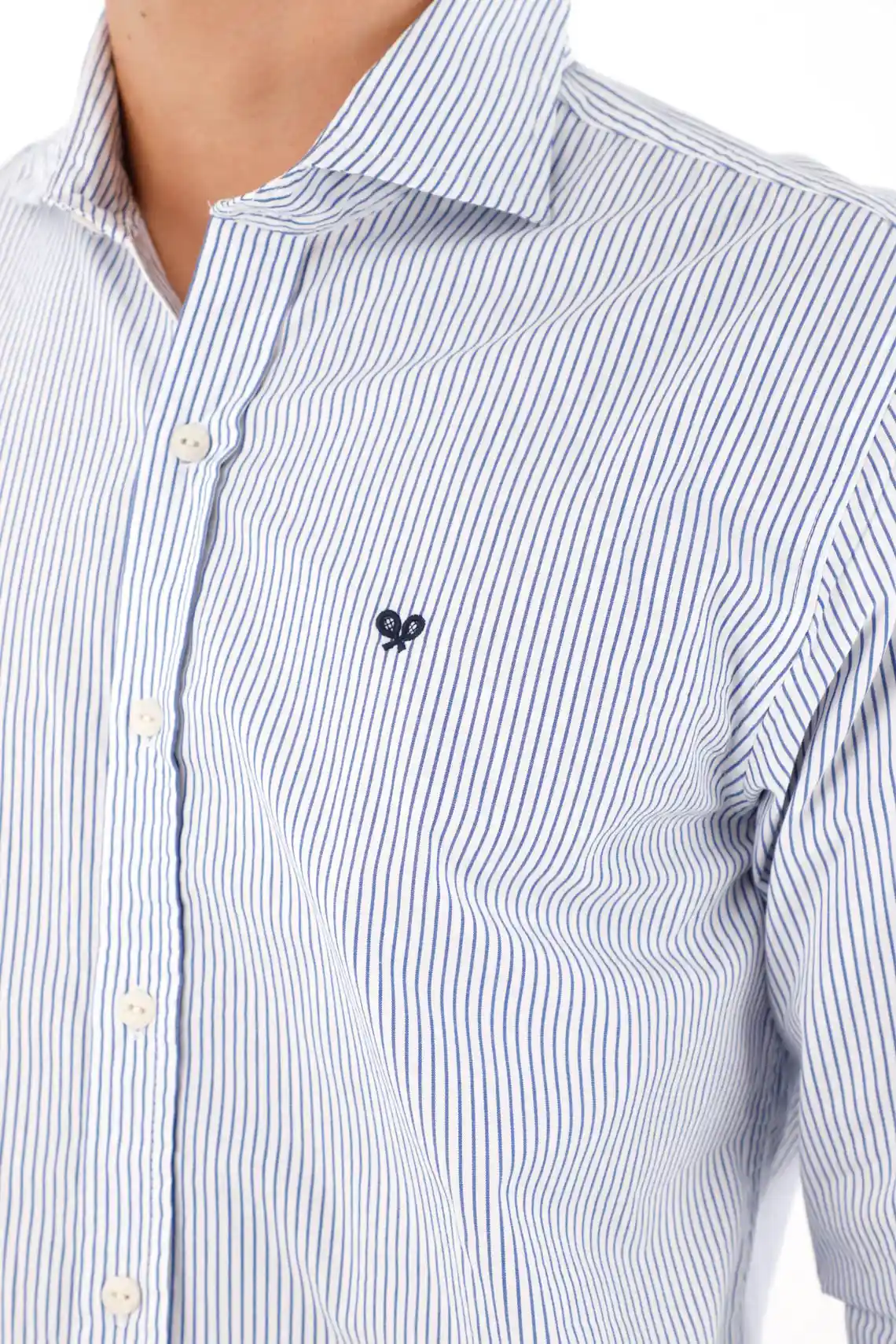 Long Sleeve Textured Blue Shirt for Men - Image 3