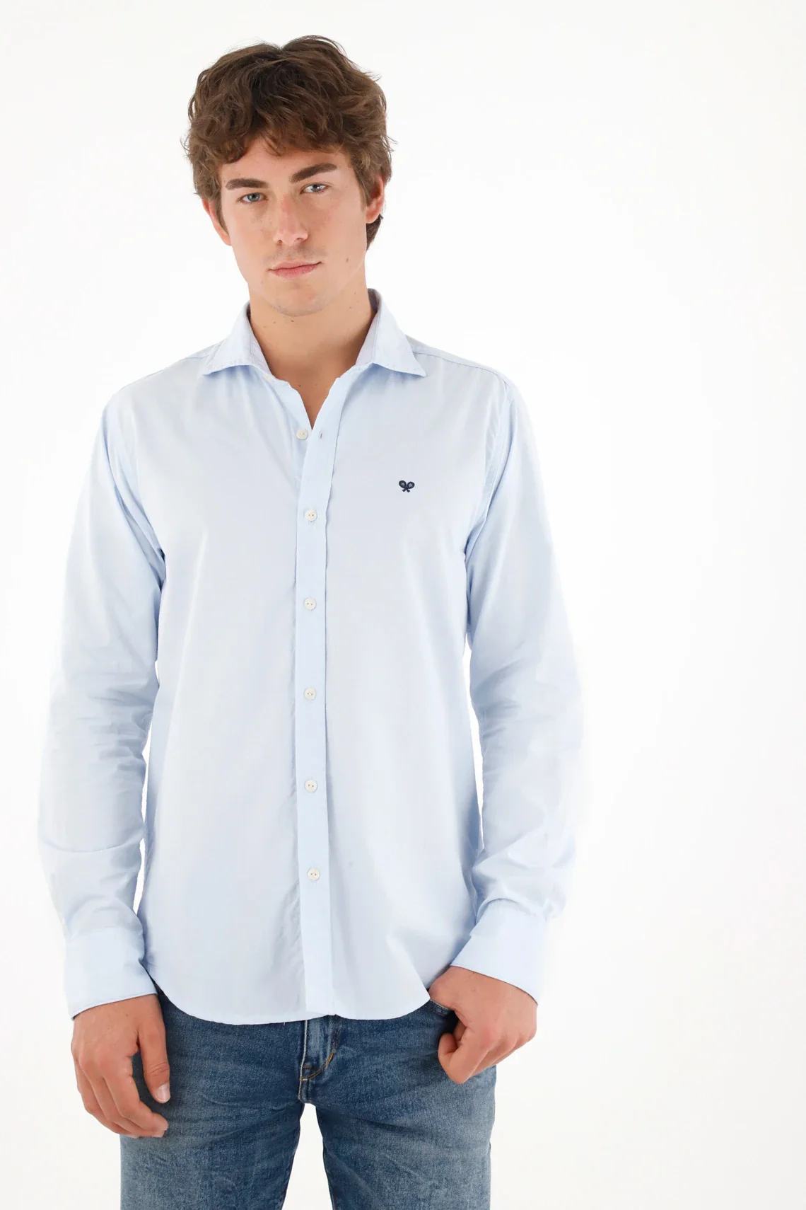 Long Sleeve Blue Shirt for Men
