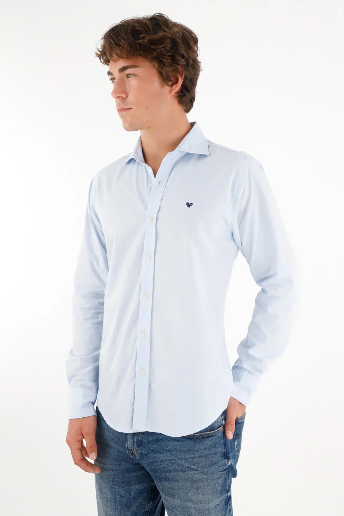 Long Sleeve Blue Shirt for Men - Image 3