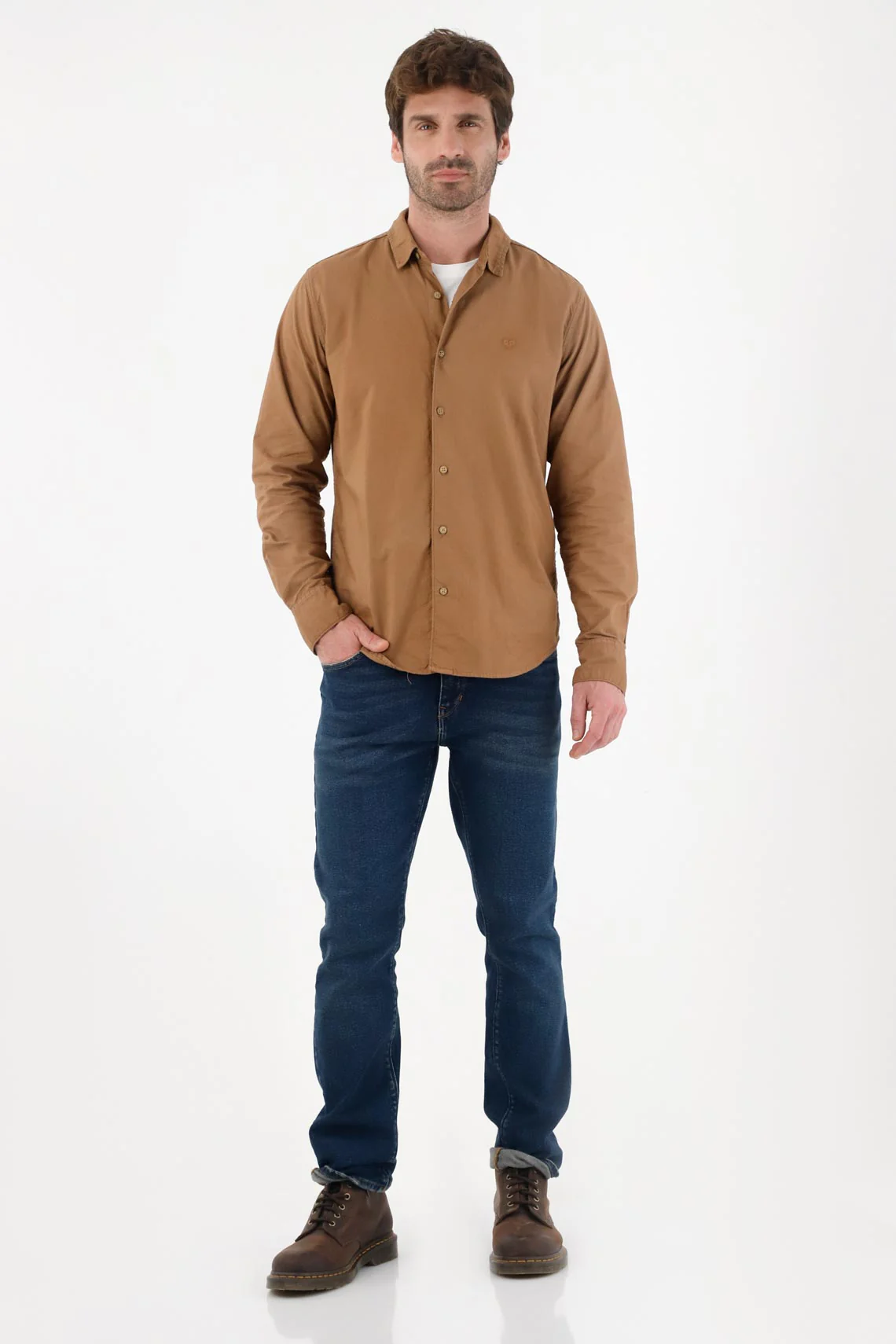 Classic Long Sleeve Shirt Off-White for Men - Image 3