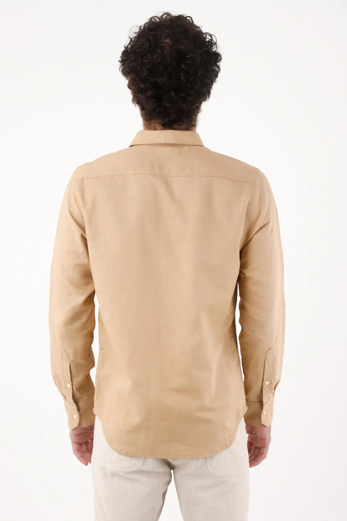 Shirt for Men in Sand Linen Regular Fit and Fresh - Image 4