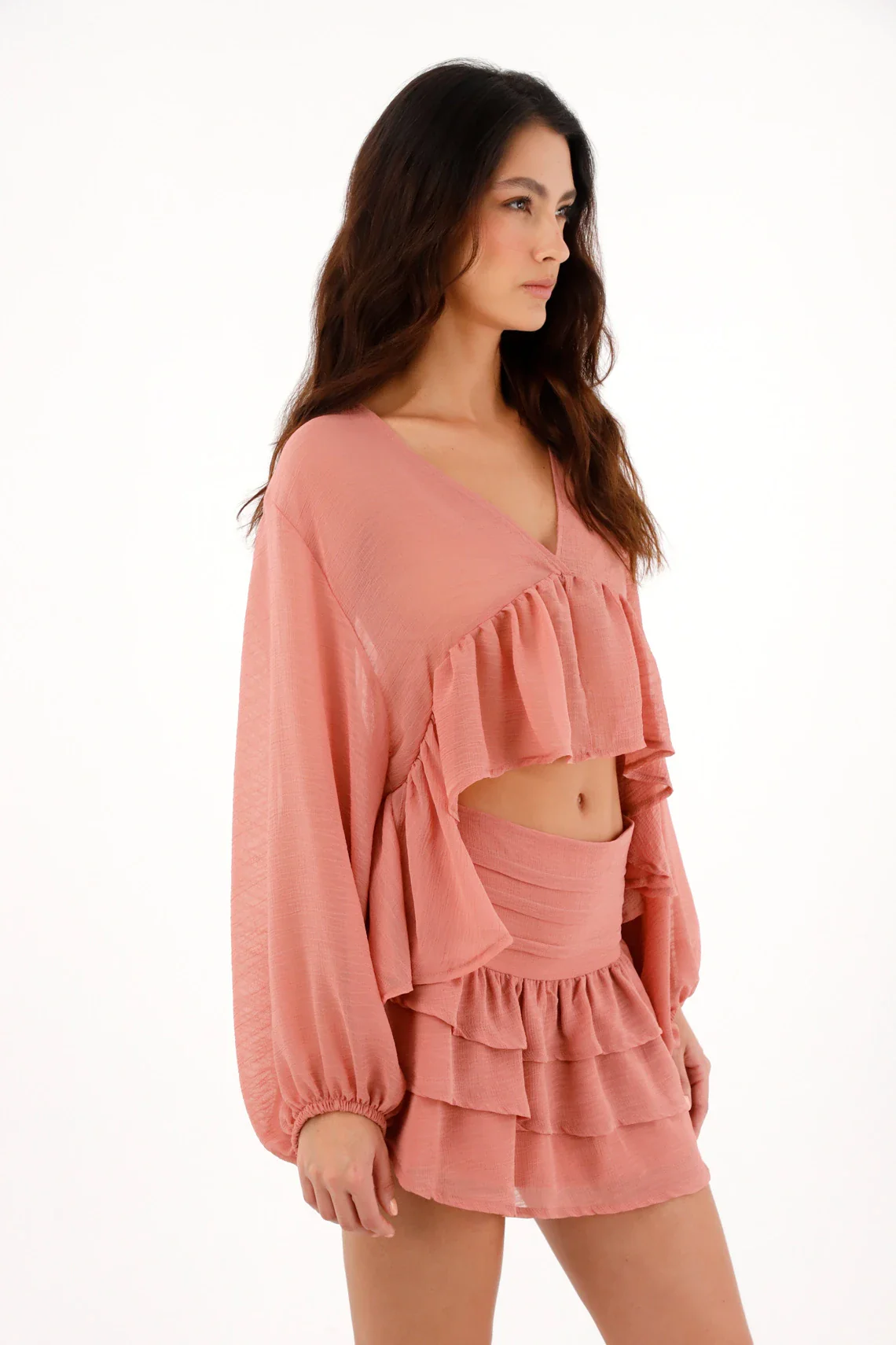 Long Sleeve Loose Pink Shirt for Women - Image 2