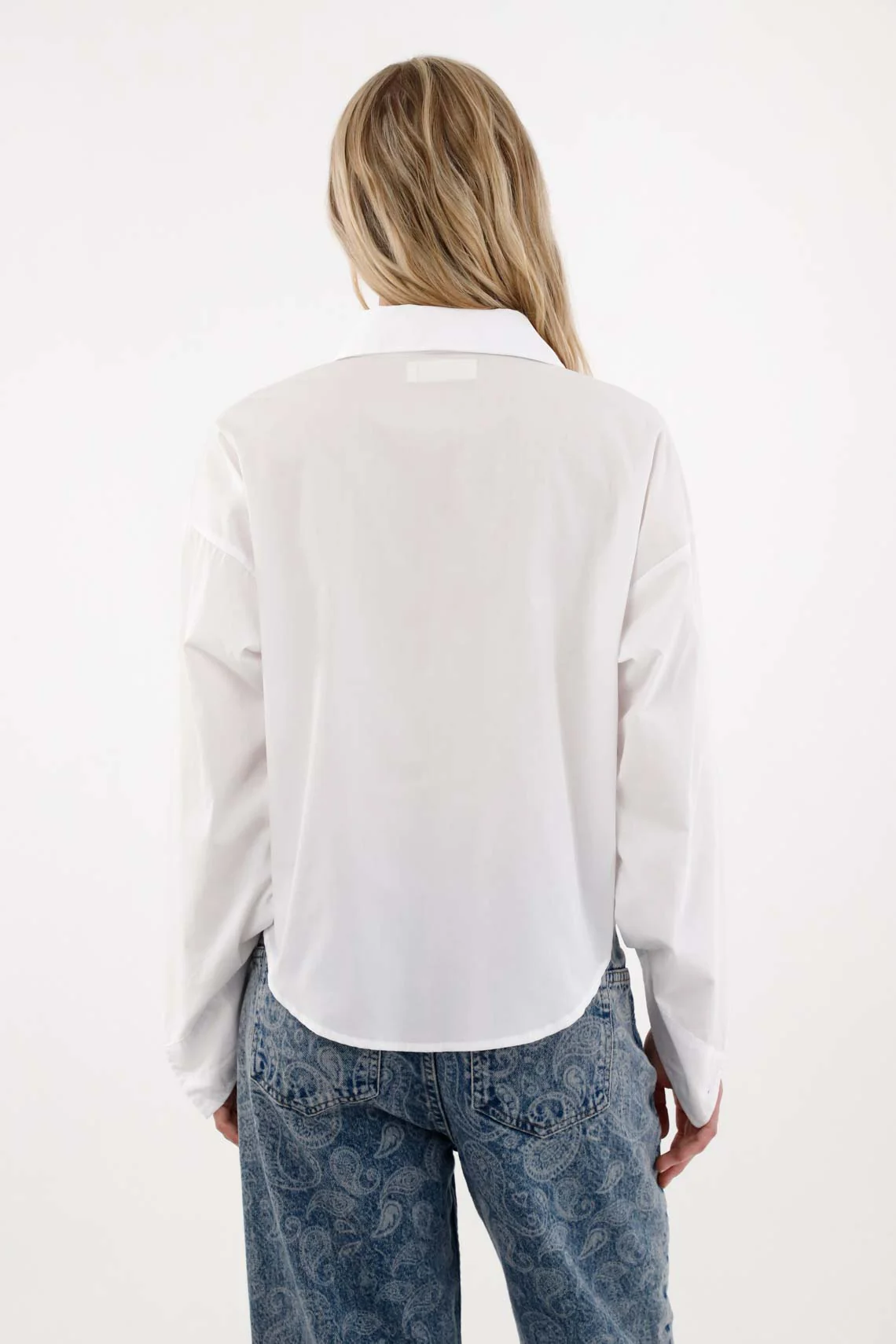 Long Sleeve Shirt with Pocket in White for Women - Image 4