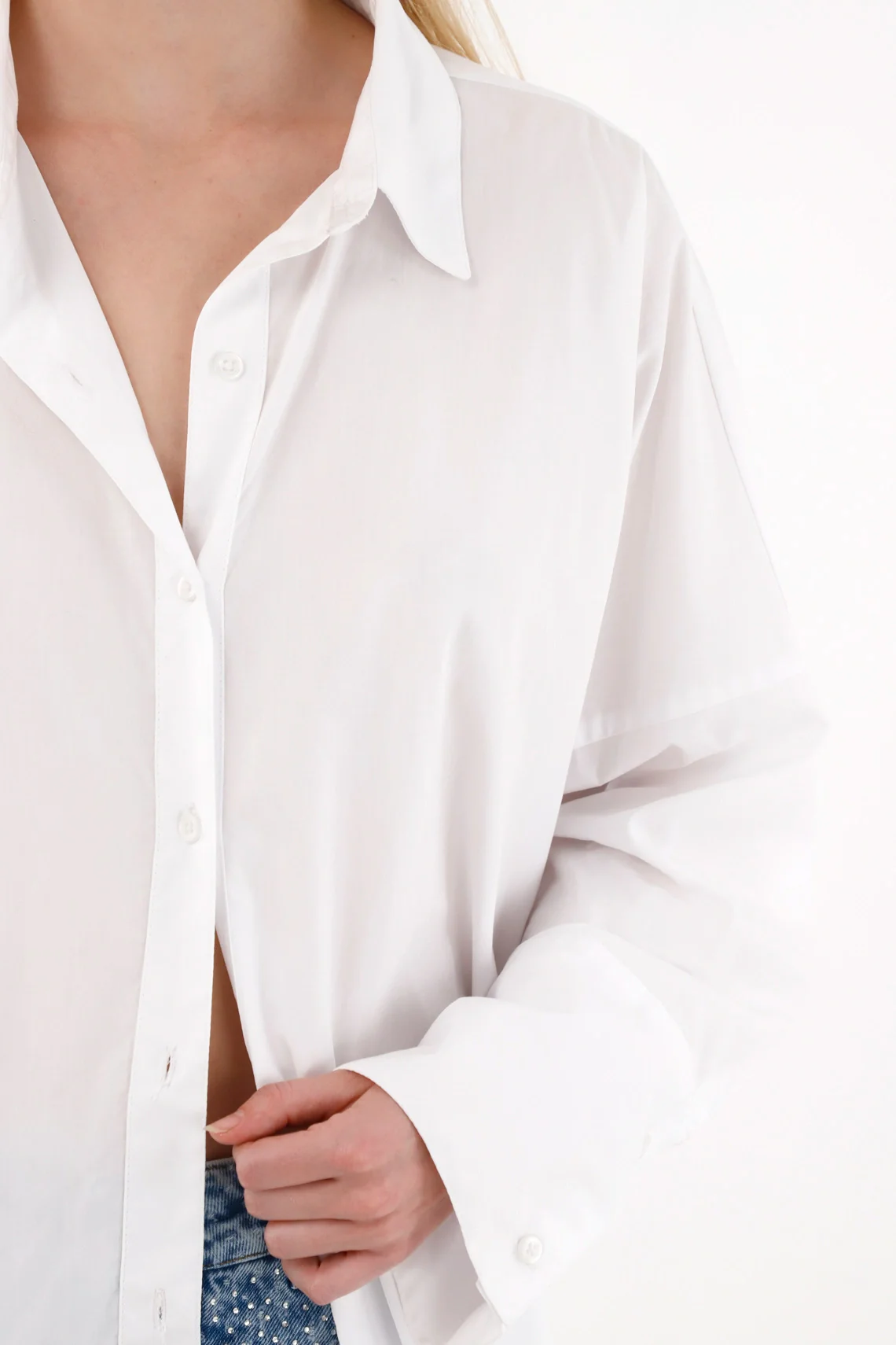 Long shirt with white back for women - Image 3