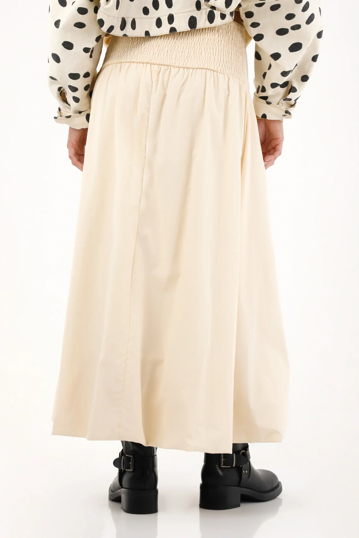 Long Wide Silhouette Skirt Off-White for Women - Image 5
