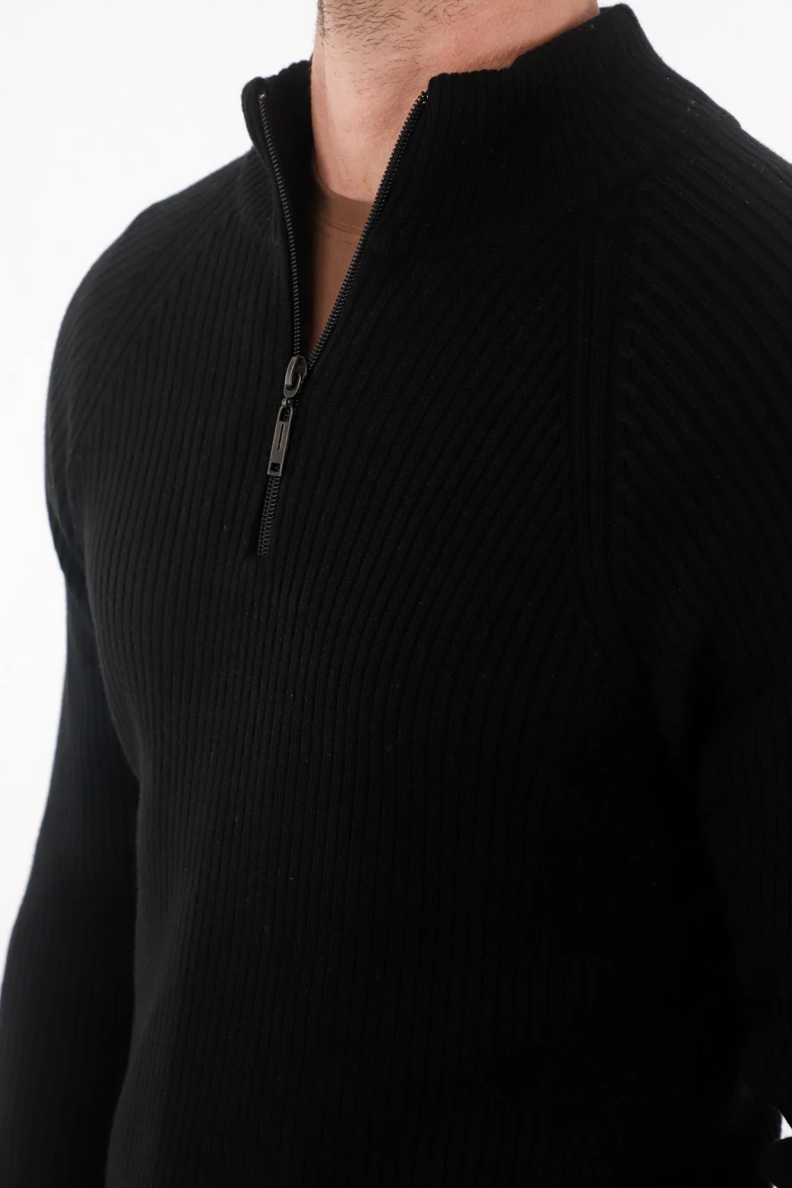 Black Turtleneck Sweatshirt for Men - Image 3