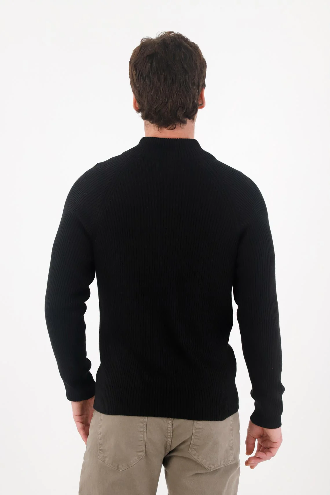 Black Turtleneck Sweatshirt for Men - Image 5
