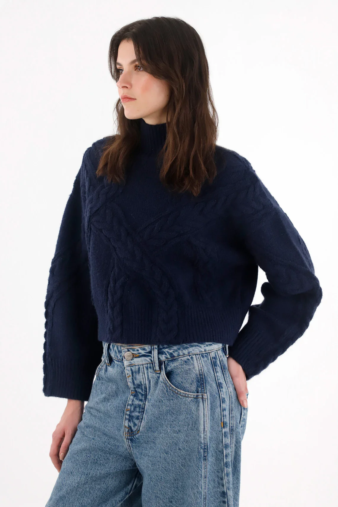 Closed Knit Sweatshirt in Blue for Women - Image 2