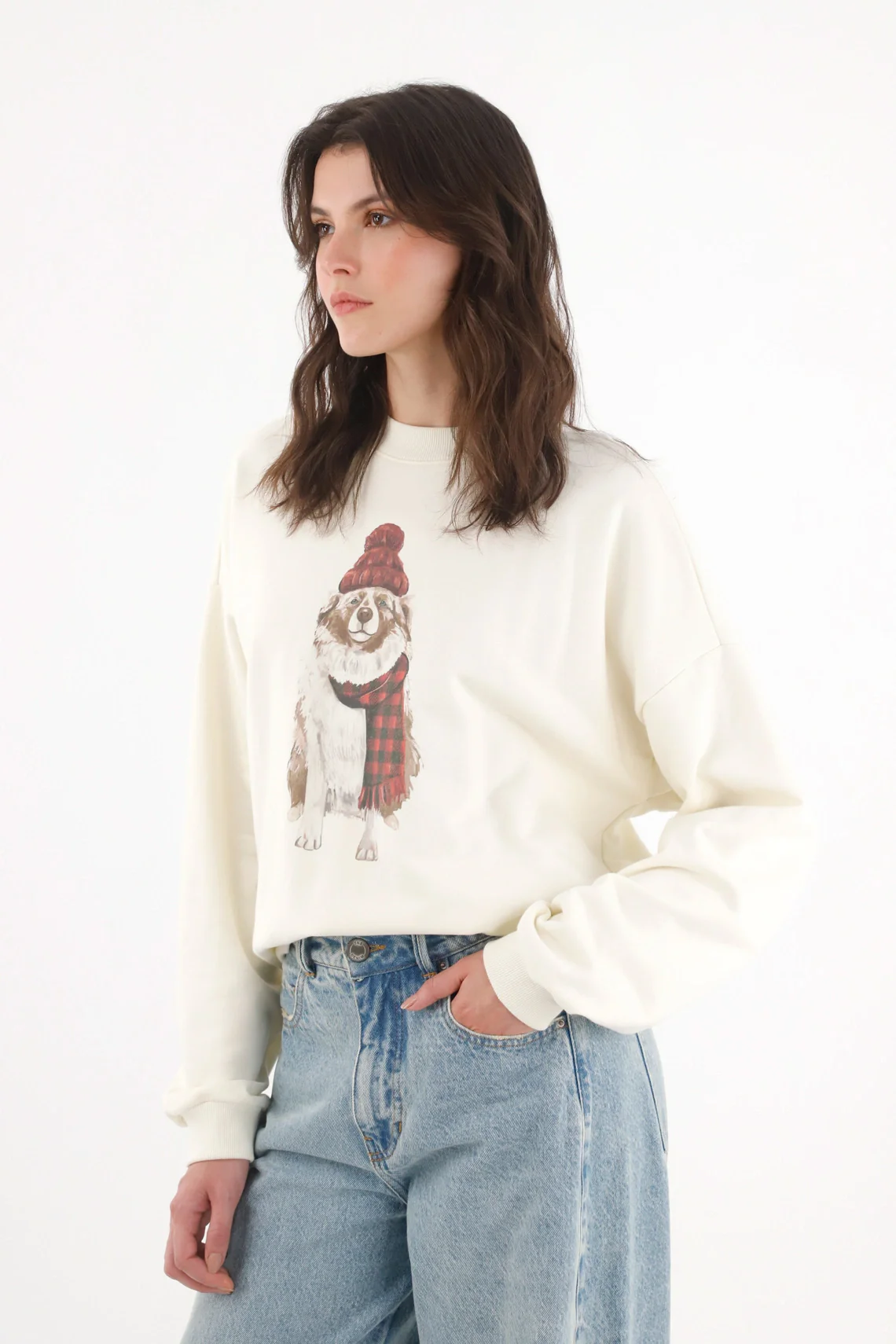 Christmas Print Sweatshirt for Women - Image 2