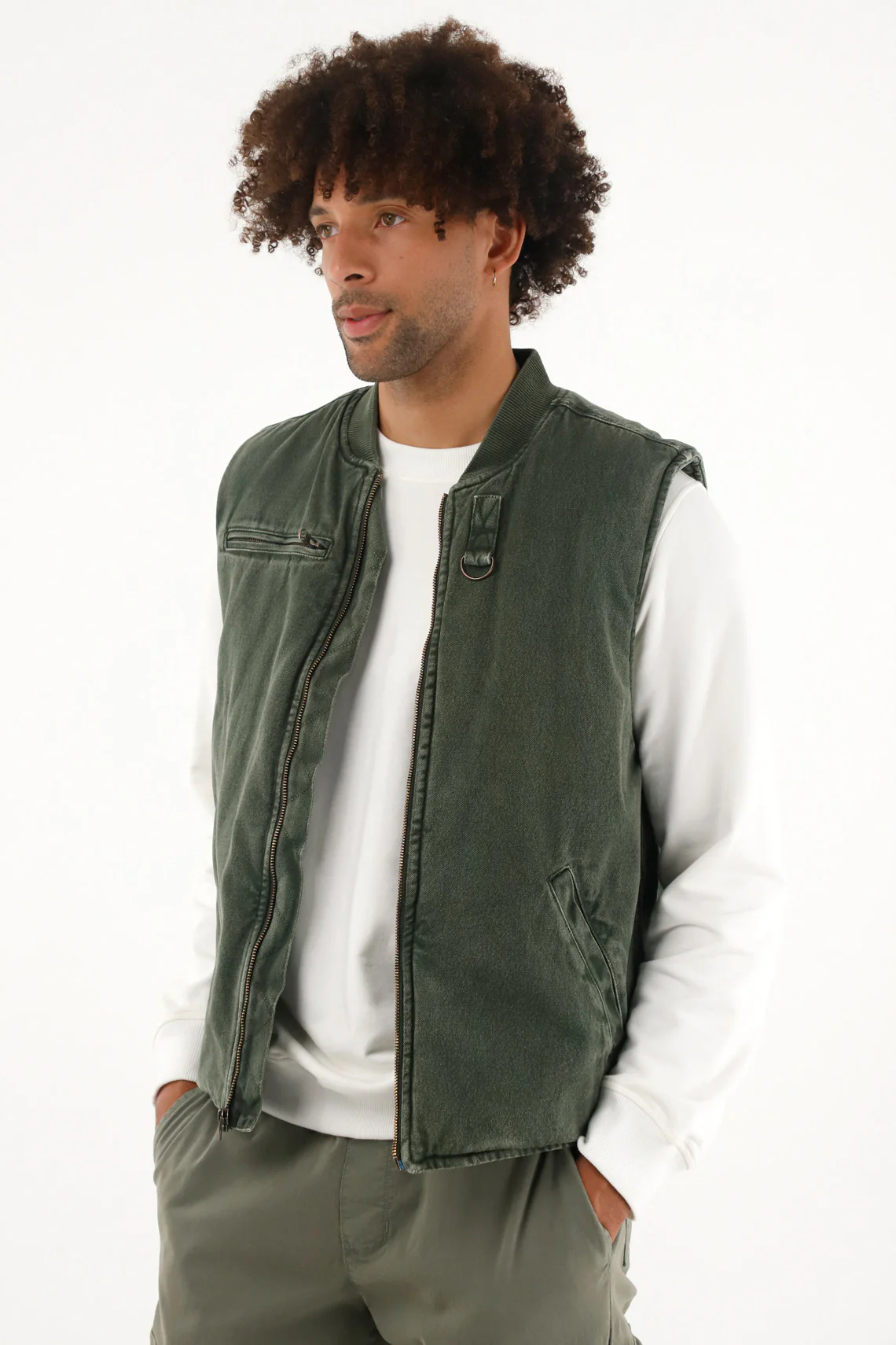 Men's green overdye vest