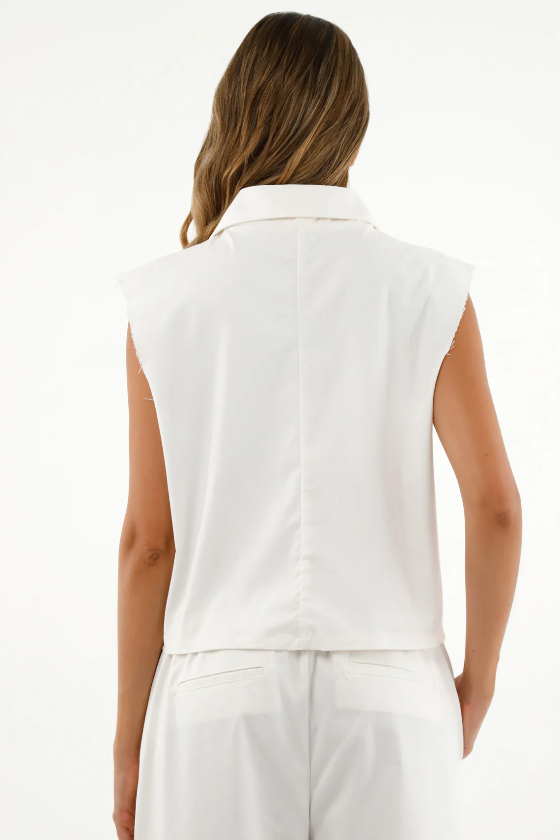 Women's White Tailored Vest - Image 4