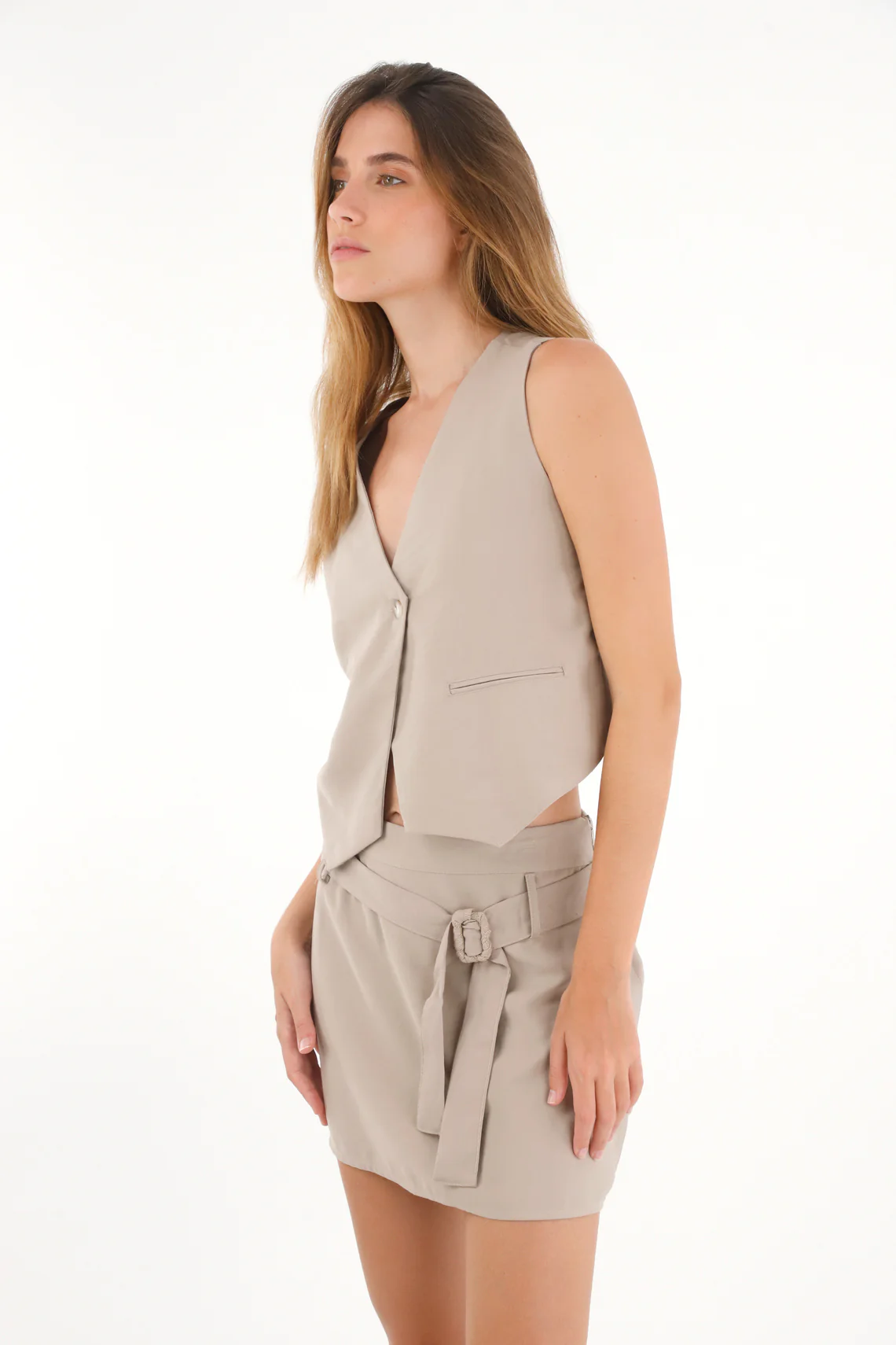 Women's Green V-Neck Vest - Image 3