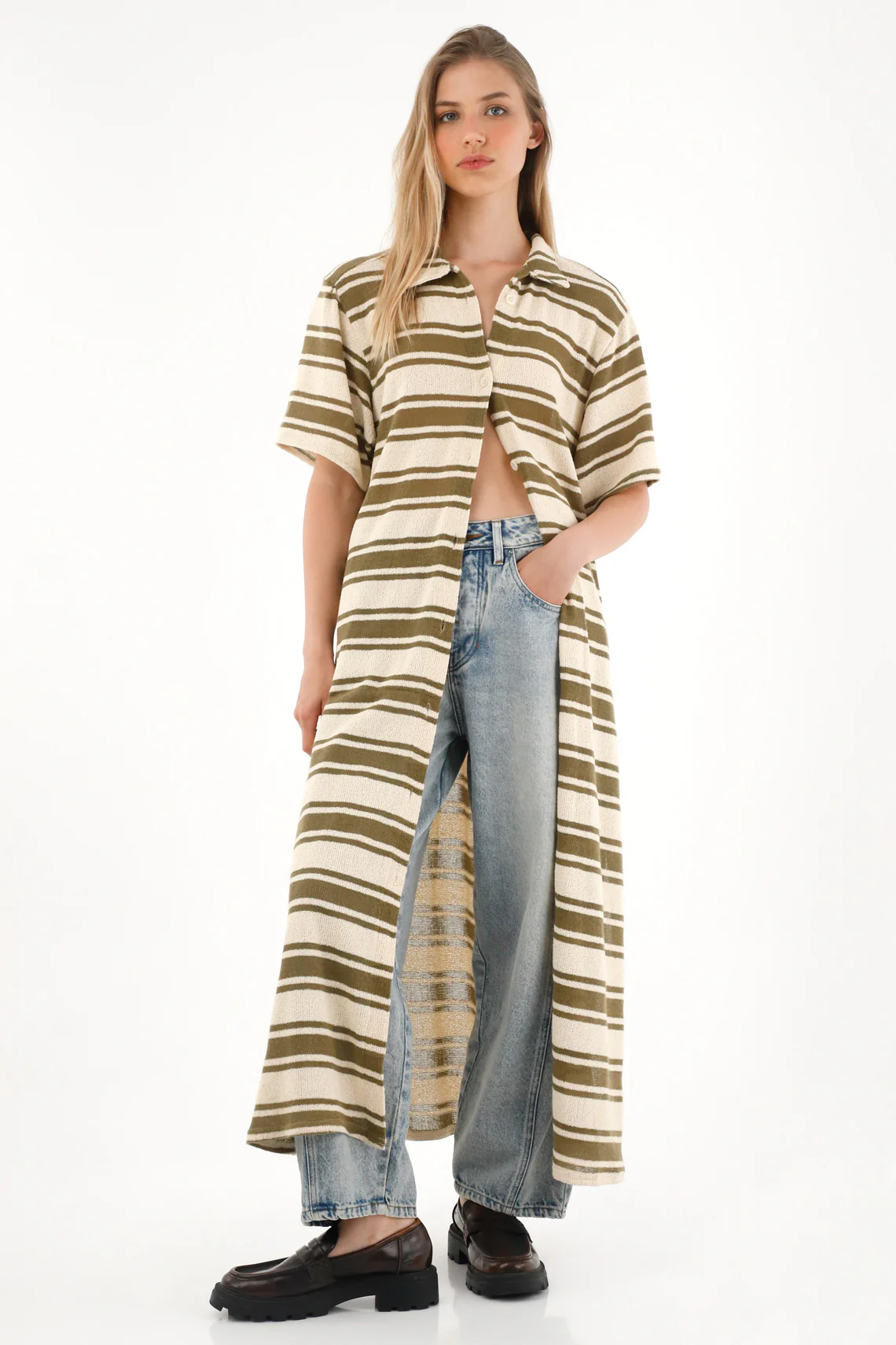 Women's Long Striped Cover-Up - Image 2