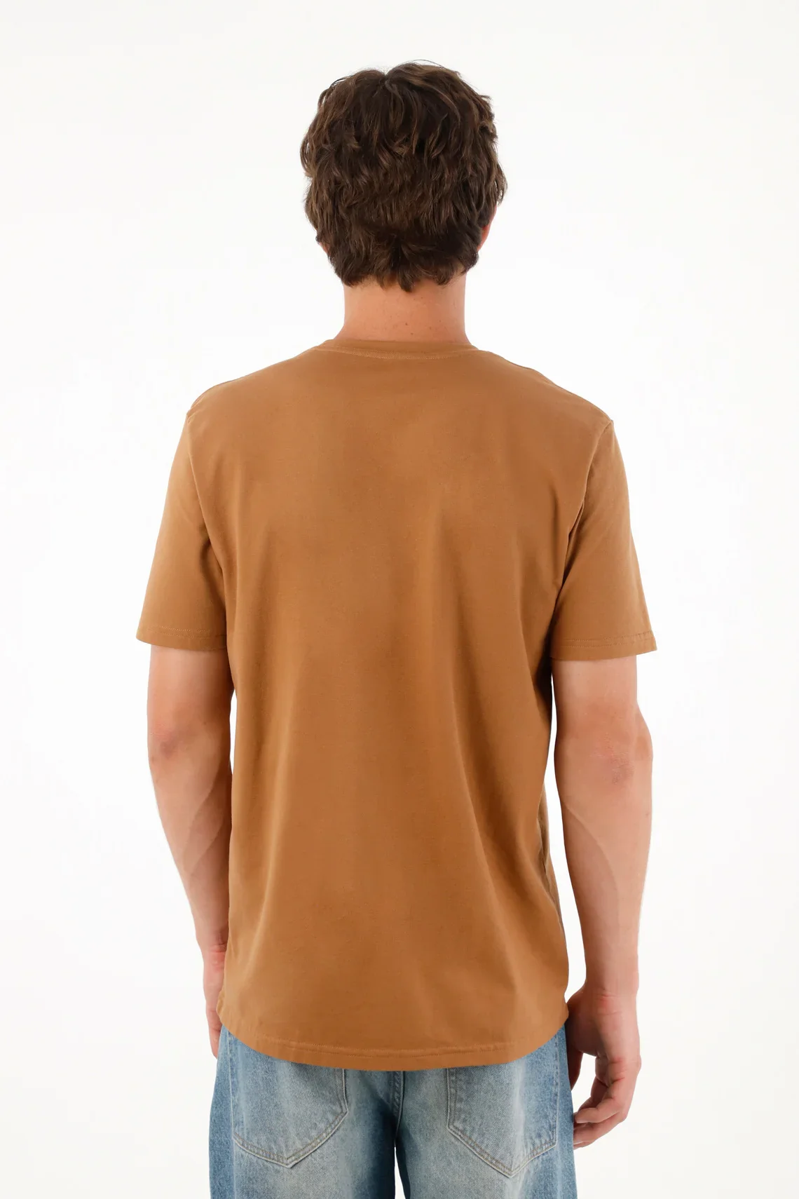 Men's Anti-Pilling Brown T-Shirt - Image 4