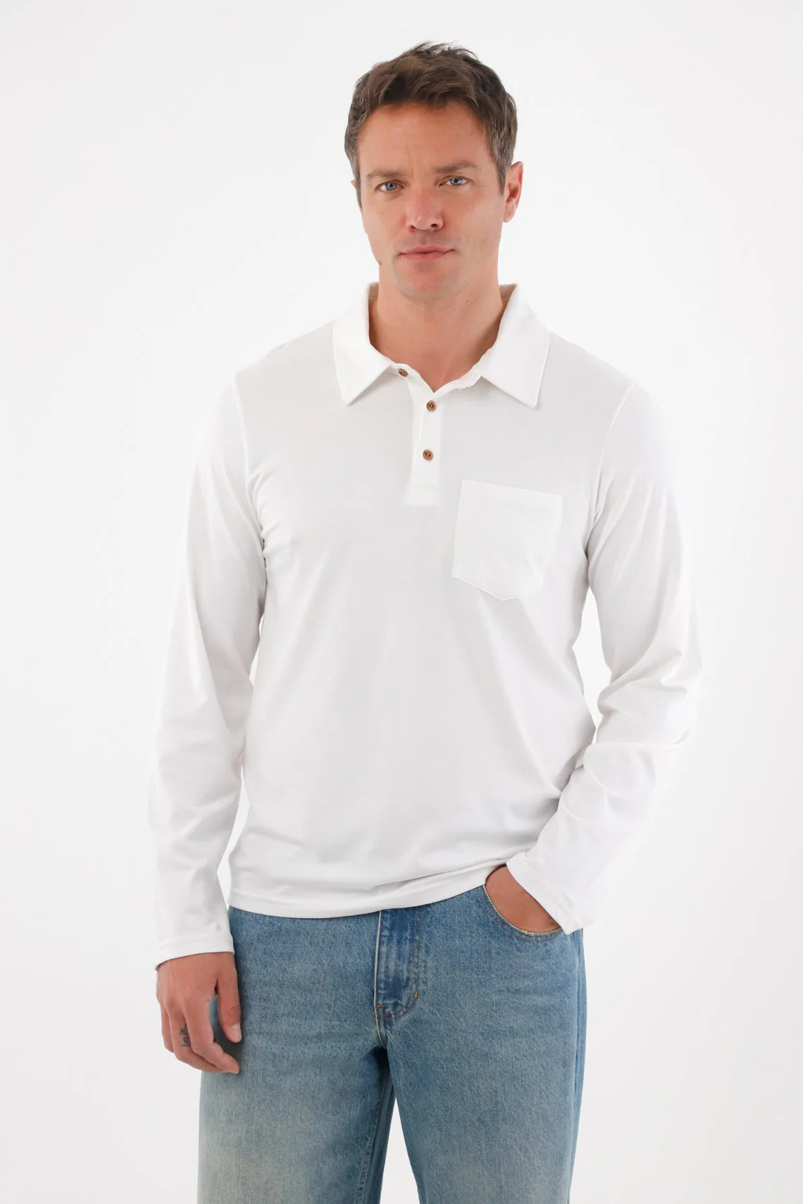 White Polo Collar T-Shirt for Men