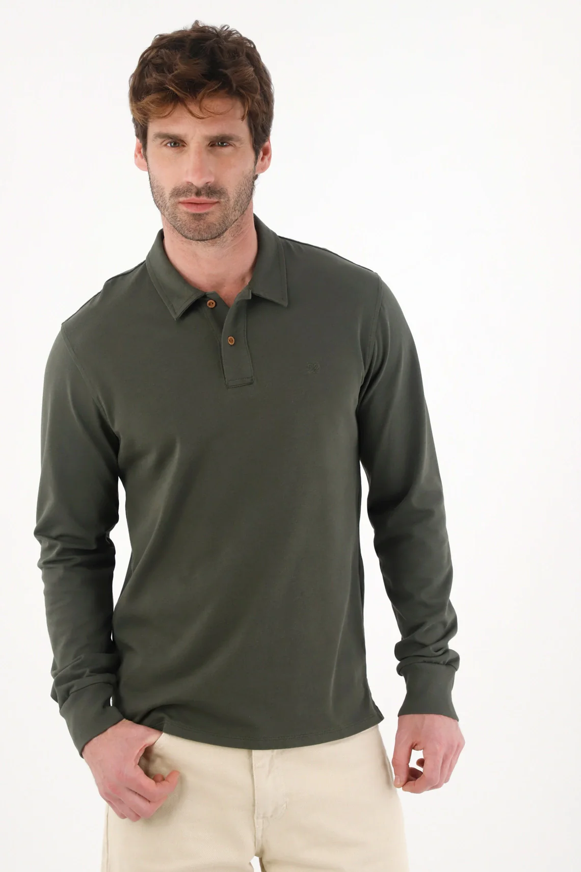 Green Long Sleeve T-Shirt for Men - Image 3