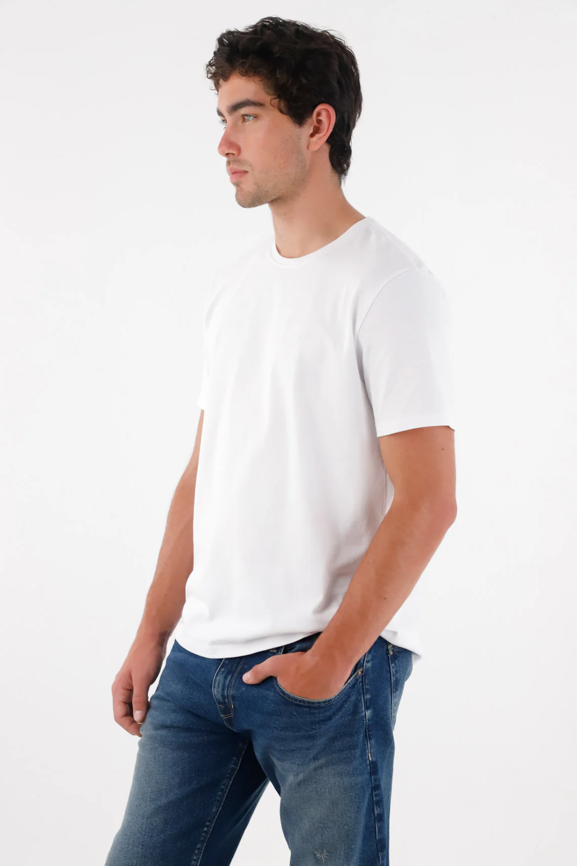Basic T-Shirt with White Racket for Men - Image 3