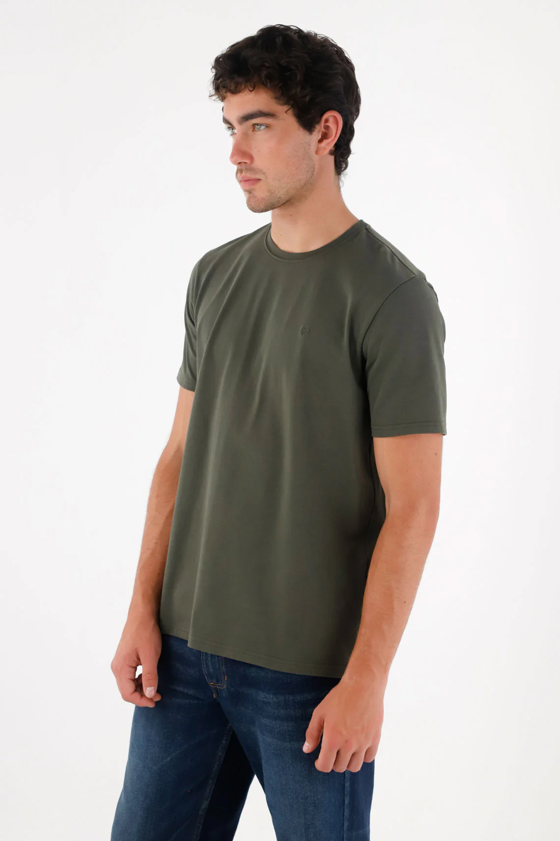 Basic T-Shirt with Green Racket for Men - Image 3
