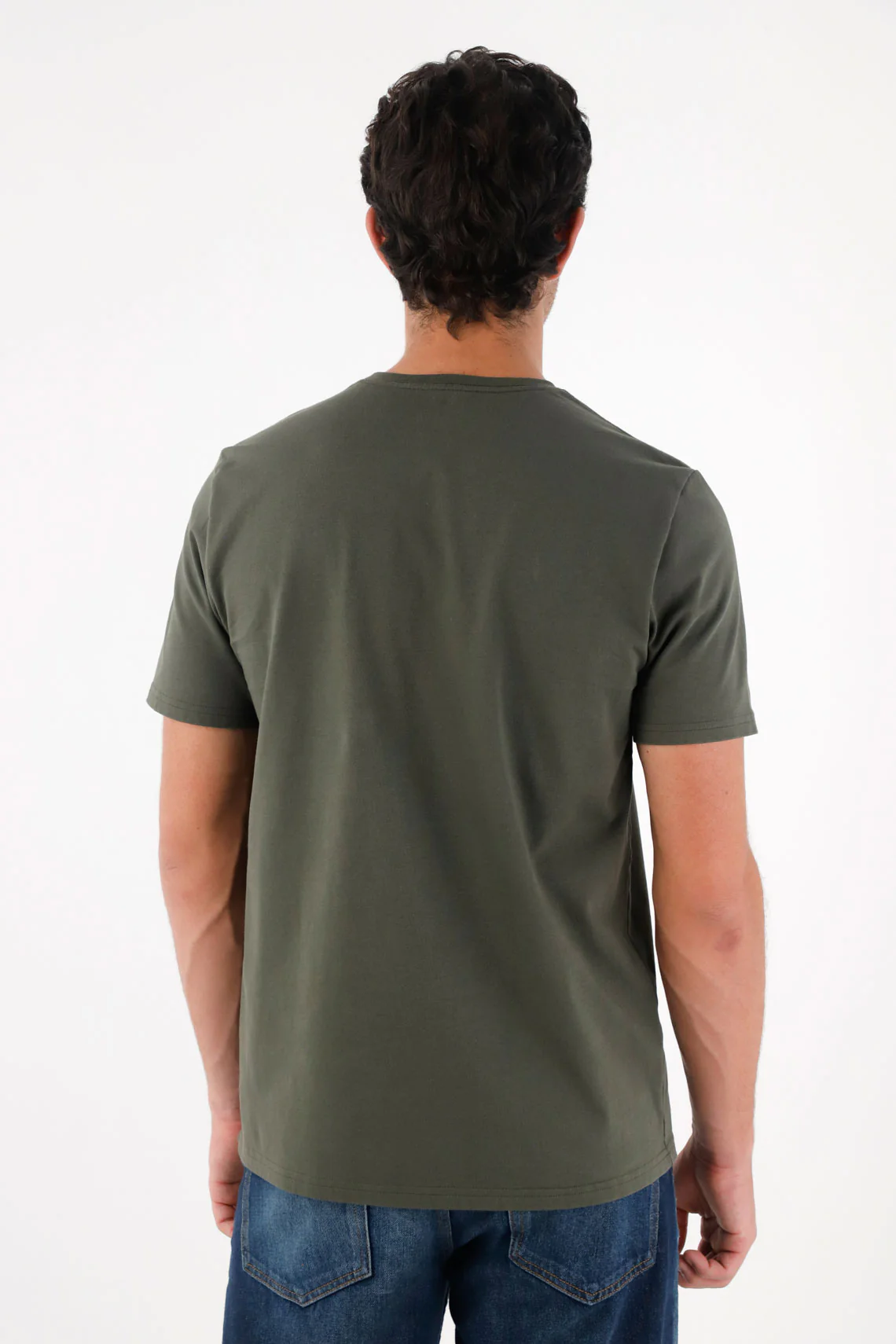 Basic T-Shirt with Green Racket for Men - Image 4
