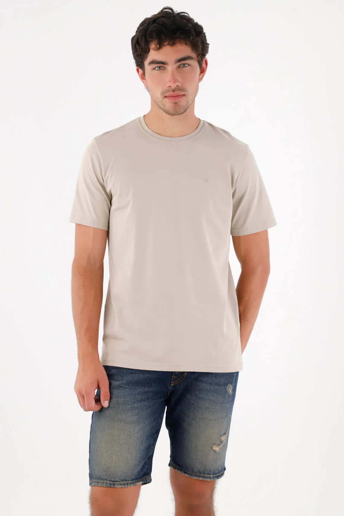 Basic Gray T-Shirt with Racket for Men - Image 3