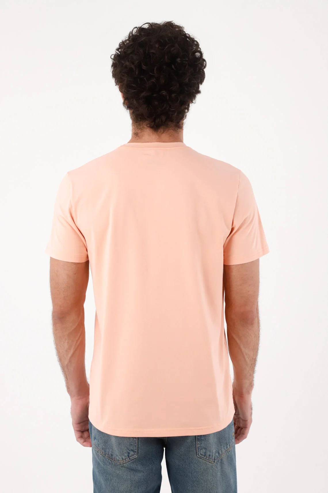Men's Regular Fit Salmon Cotton T-Shirt with Embroidery - Image 4