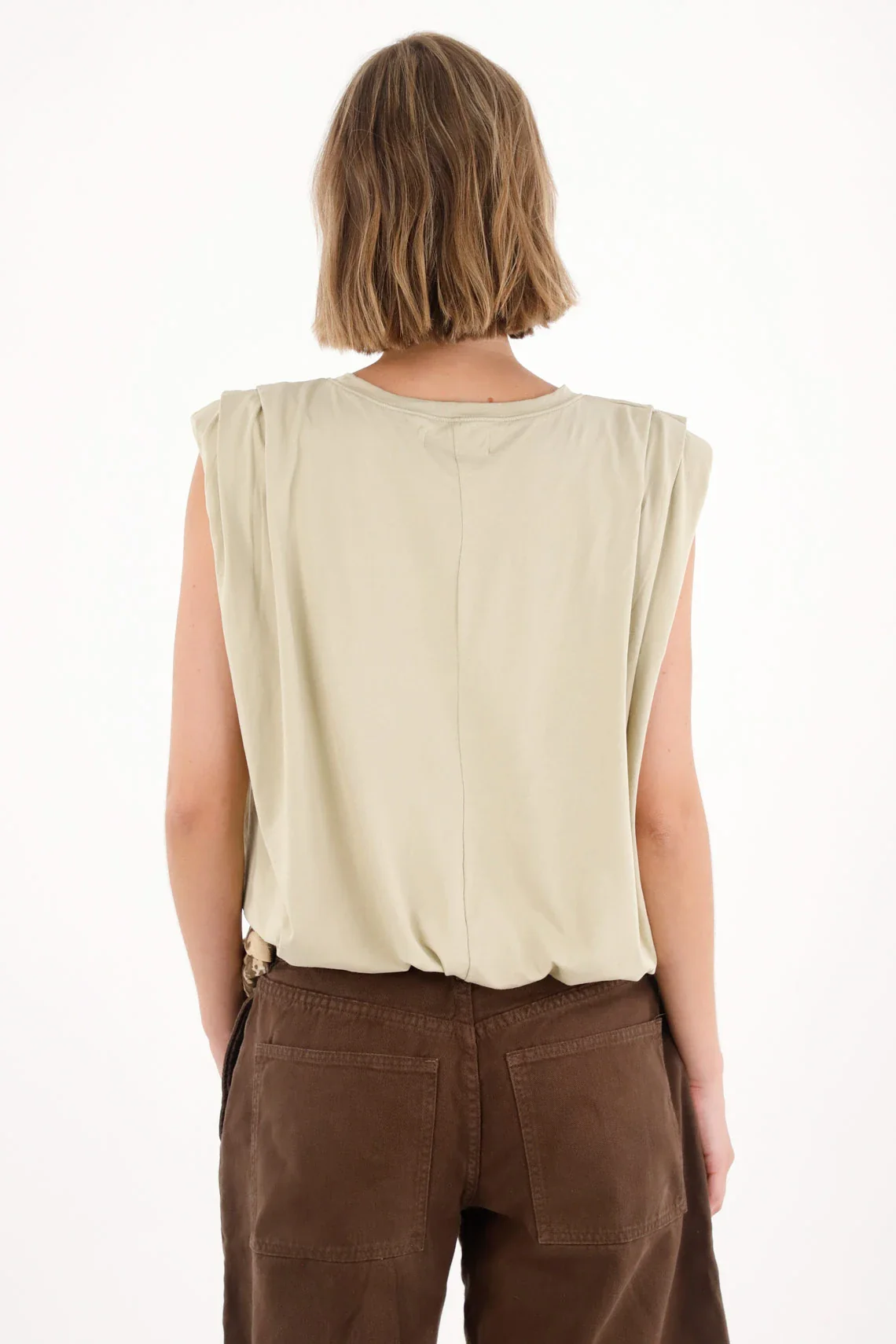 Shirt with Draped Shoulder Detail in Brown for Women - Image 5